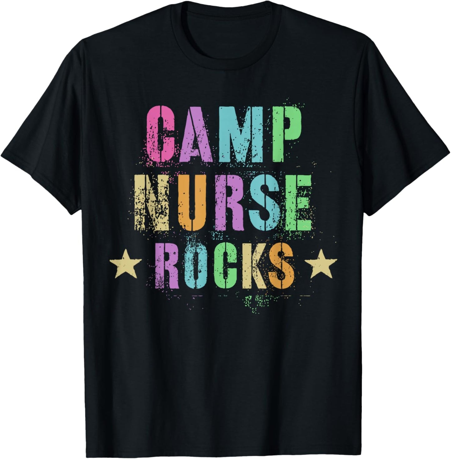 CAMP NURSE ROCKS Funny Health Care Camping Medical Crew T-Shirt - T-Shirt | Black