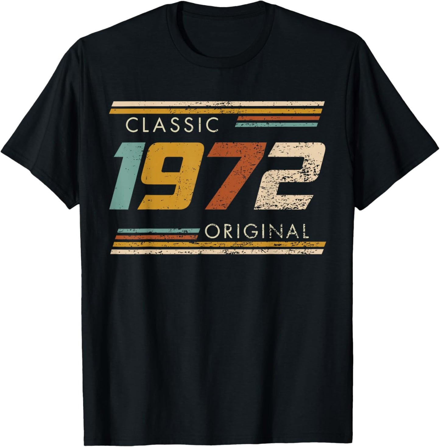 Classic 1972 Original Vintage Birthday Est 1972 Edition T-Shirt - T-Shirt | Black