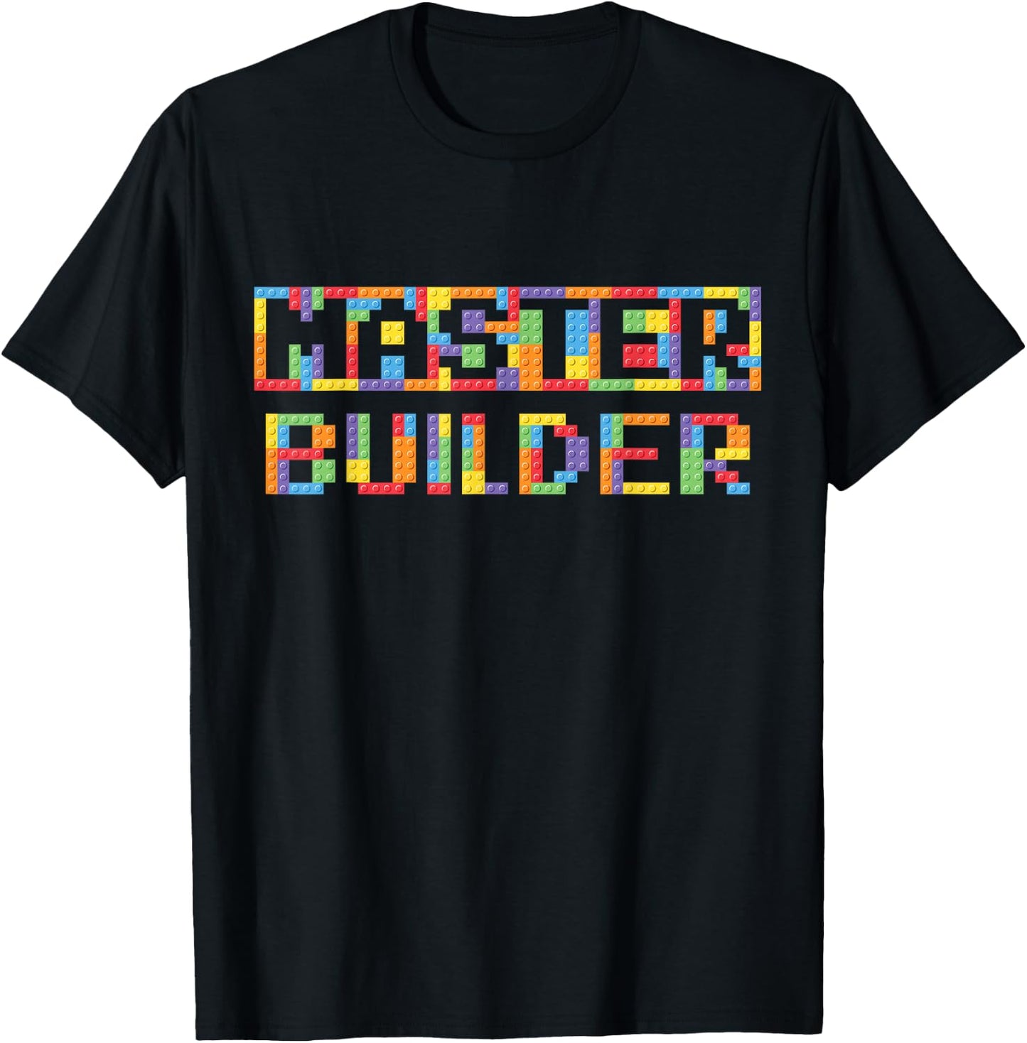 Master Builder Funny Building Blocks for Kids and Adults T-Shirt - T-Shirt | Black