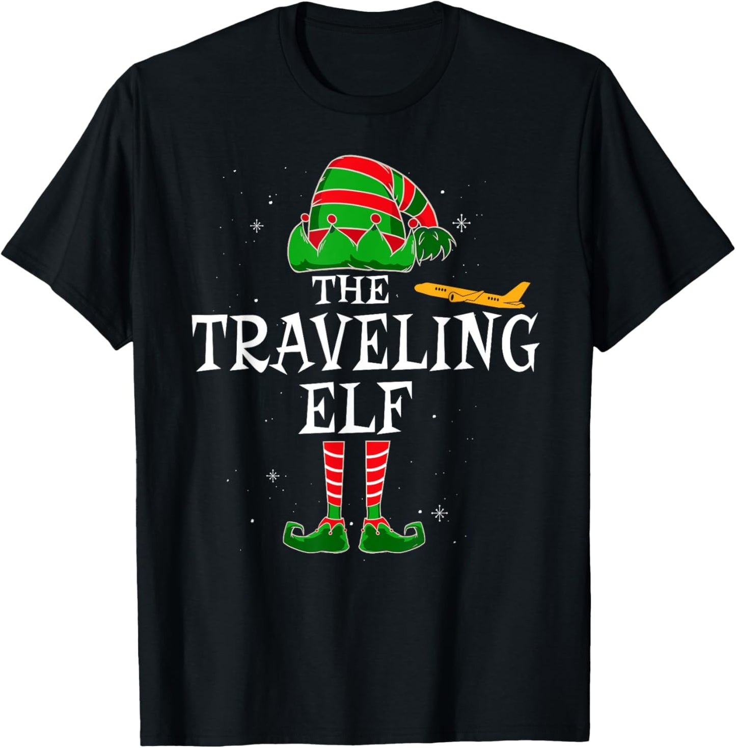 The Traveling Elf Group Matching Family Christmas Traveler T-Shirt - T-Shirt | Black