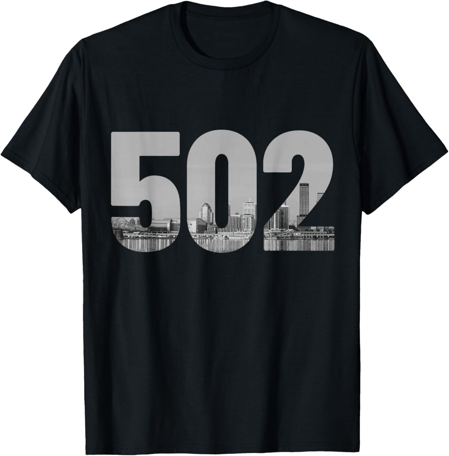 Louisville 502 Area Code Skyline Kentucky Pride Vintage T-Shirt - T-Shirt | Black