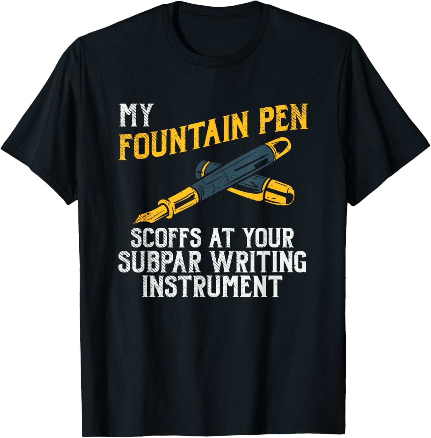 Fountain Pen Writing Teacher Writers Handwriting Collector Women Girls Kids T-Shirt - T-Shirt | Black