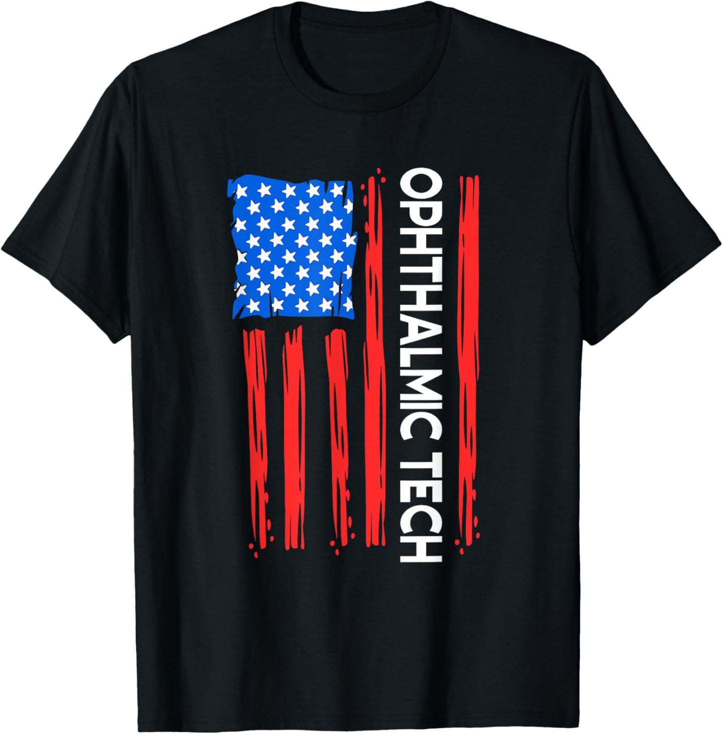 Patriotic Ophthalmic Technician Women Men T-Shirt - T-Shirt | Black