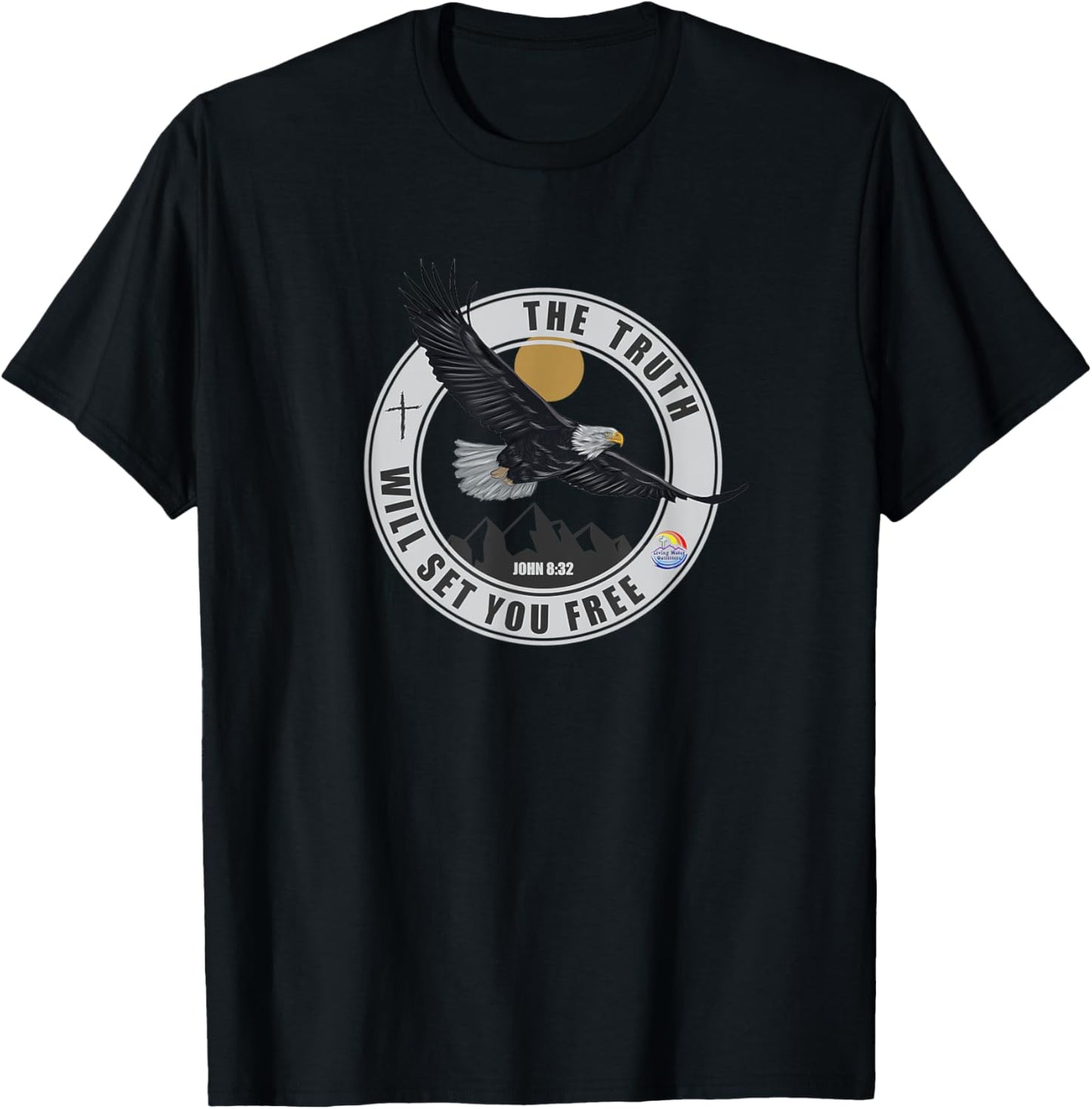 The Truth Will Set You Free Bible Scripture Freedom Eagle T-Shirt - T-Shirt | Black