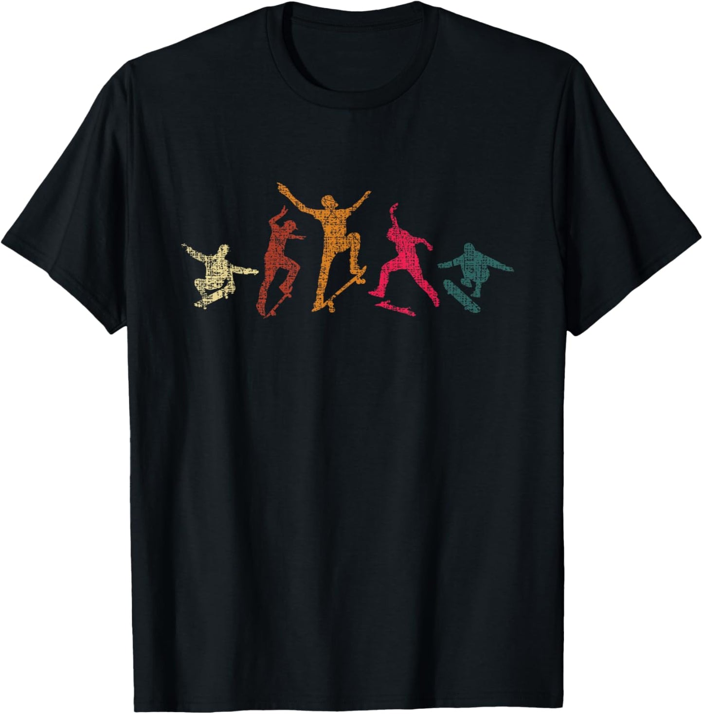 Retro Skateboarder Skateboard Skateboarding Skater T-Shirt - T-Shirt | Black