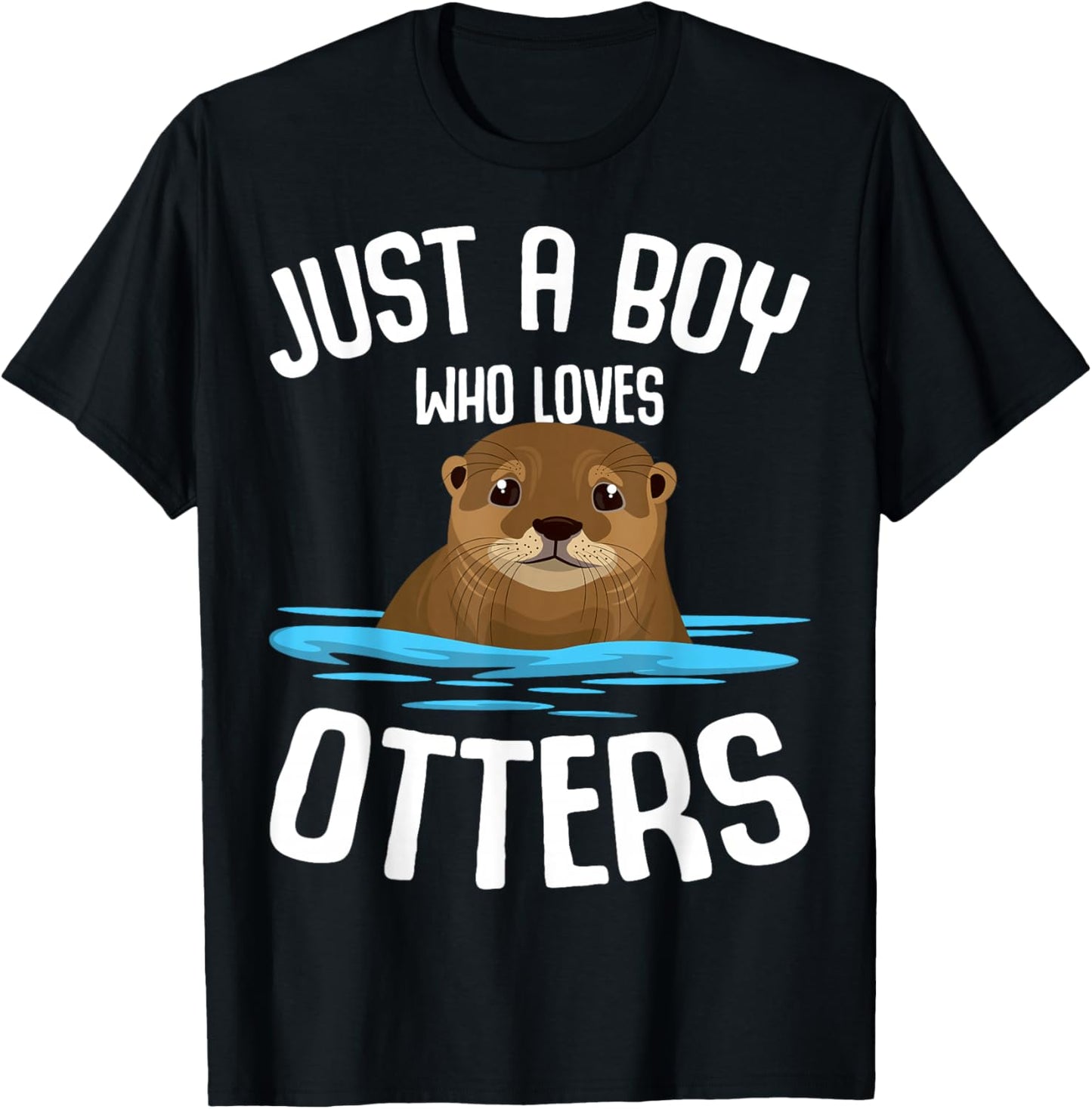 Just a Boy Who Loves Otters Kids Boys Otter T-Shirt - T-Shirt | Black