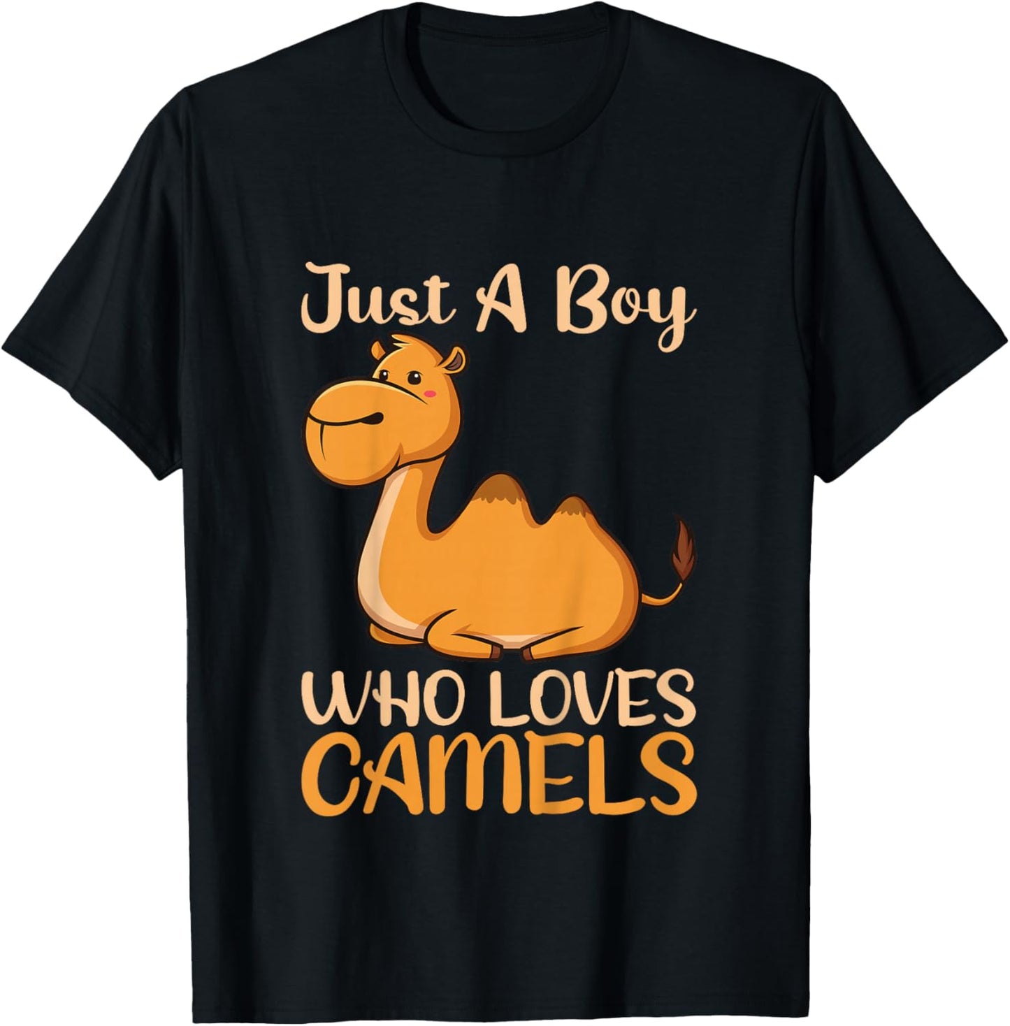 Kids Just A Boy Loves Camels Kids Pajamas T-Shirt - T-Shirt | Black