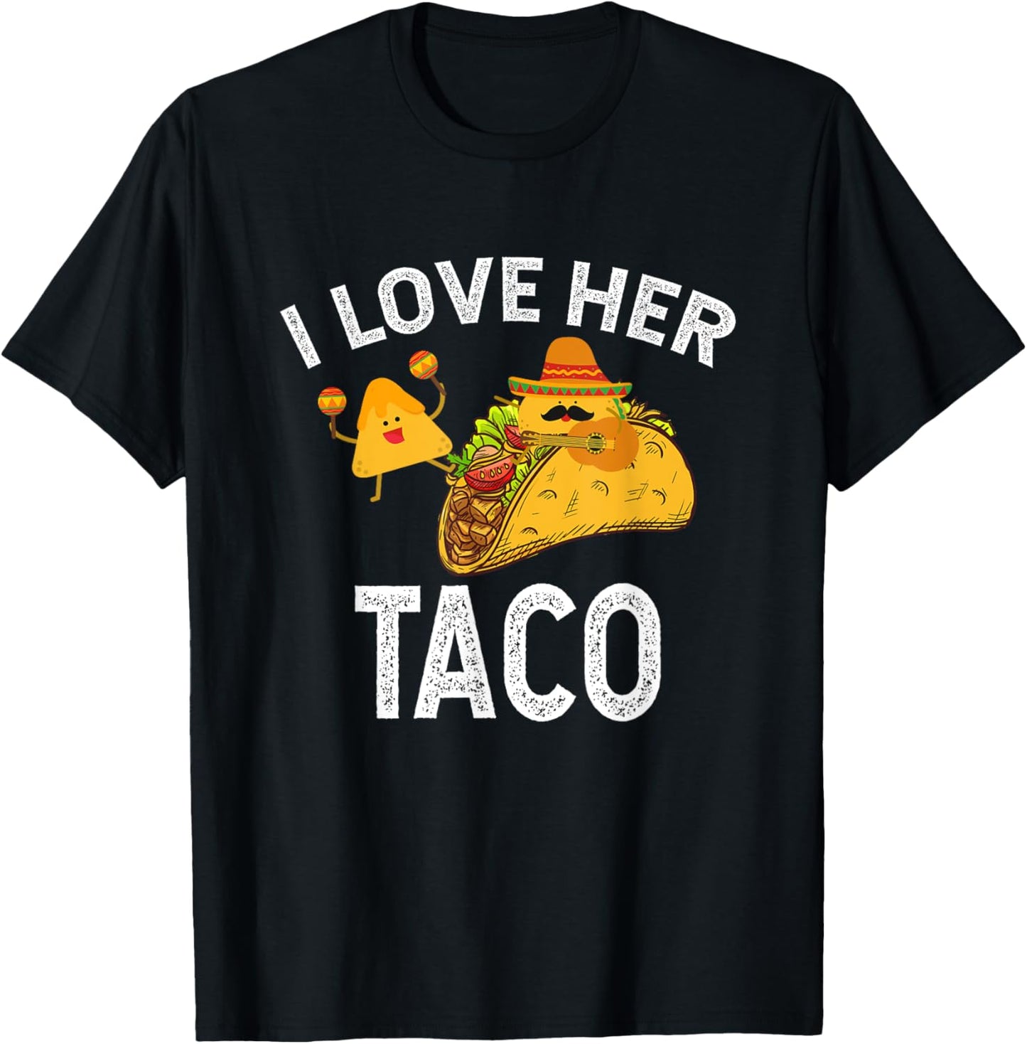 I Love Her Taco Matching Couple Cinco De Mayo Men Bestfriend T-Shirt - T-Shirt | Black