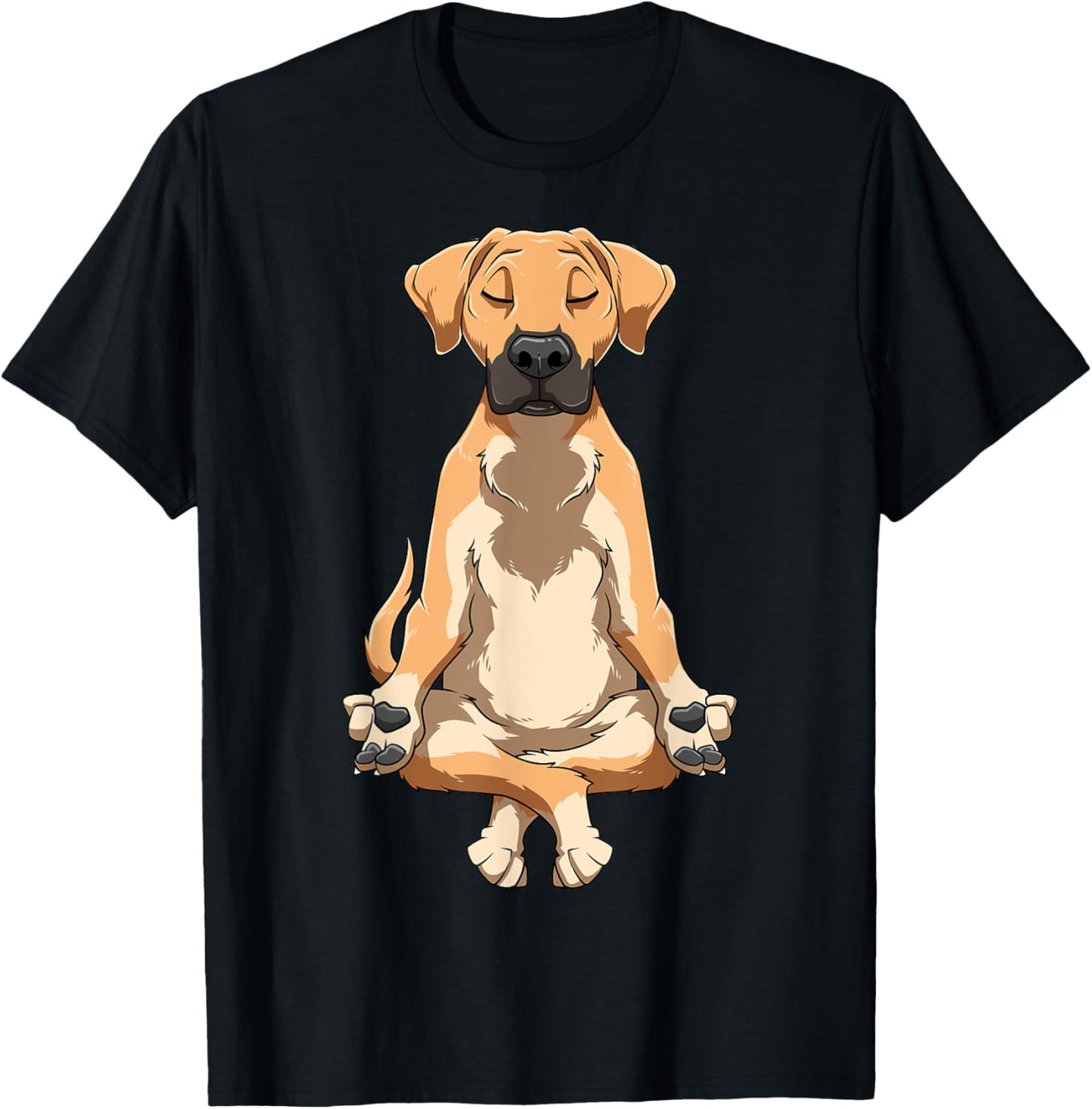 Black Mouth Cur Dog Yoga Funny Meditating Cur Dog Yoga T-Shirt - T-Shirt | Black