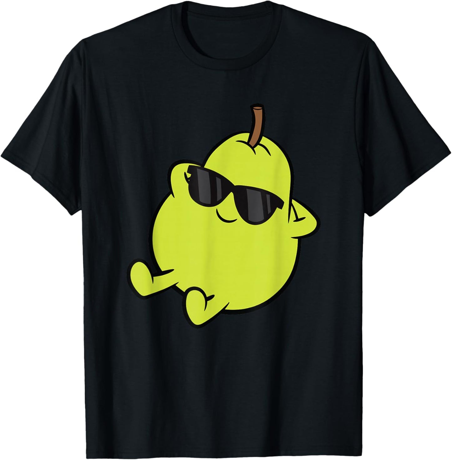 Cute Pear Fruit and Gifts Cute Pear Fruit Relaxing Lazy Pear T-Shirt - T-Shirt | Black