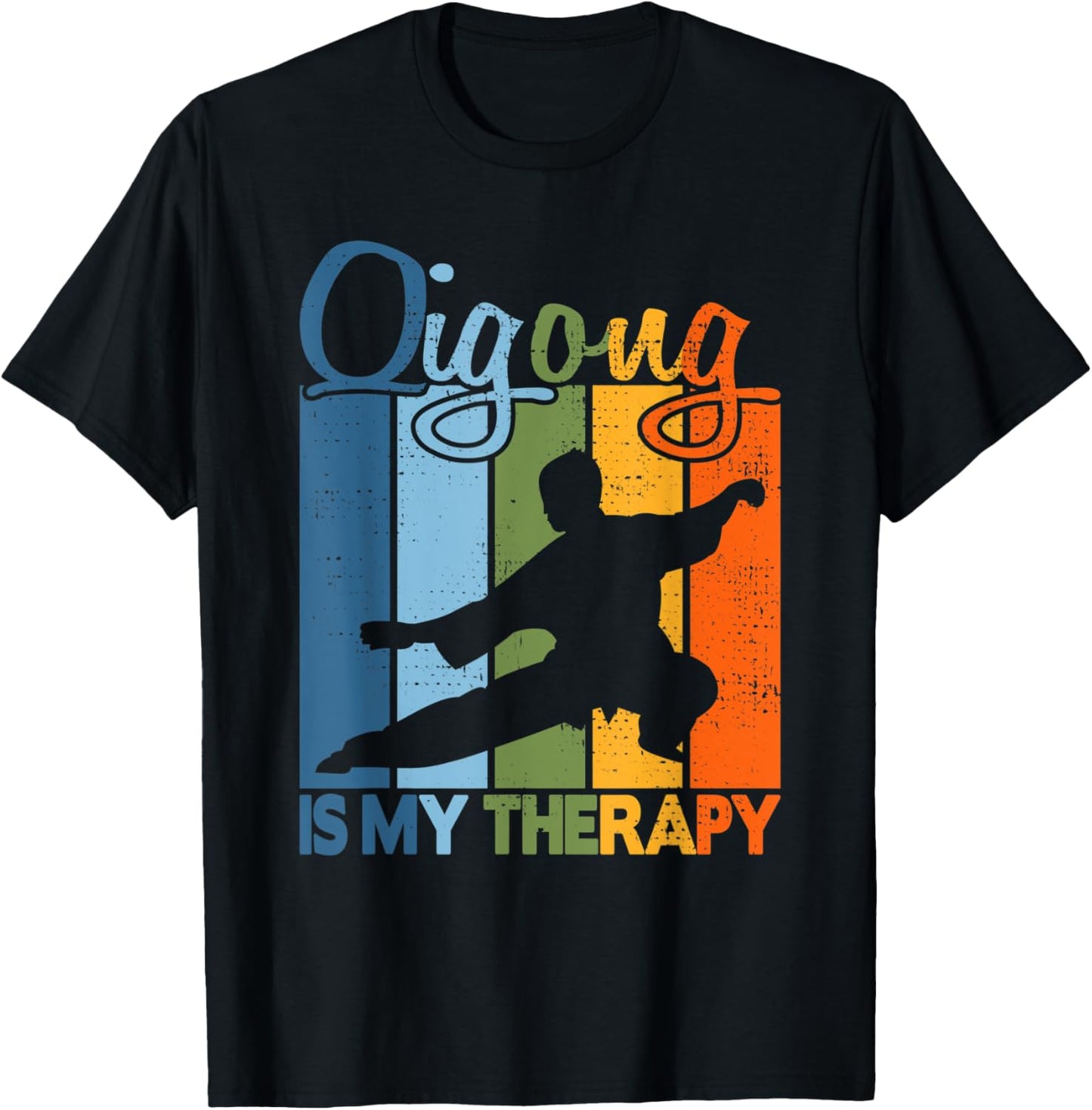 Qigong is my Therapy - Vintage Qigong T-Shirt - T-Shirt | Black