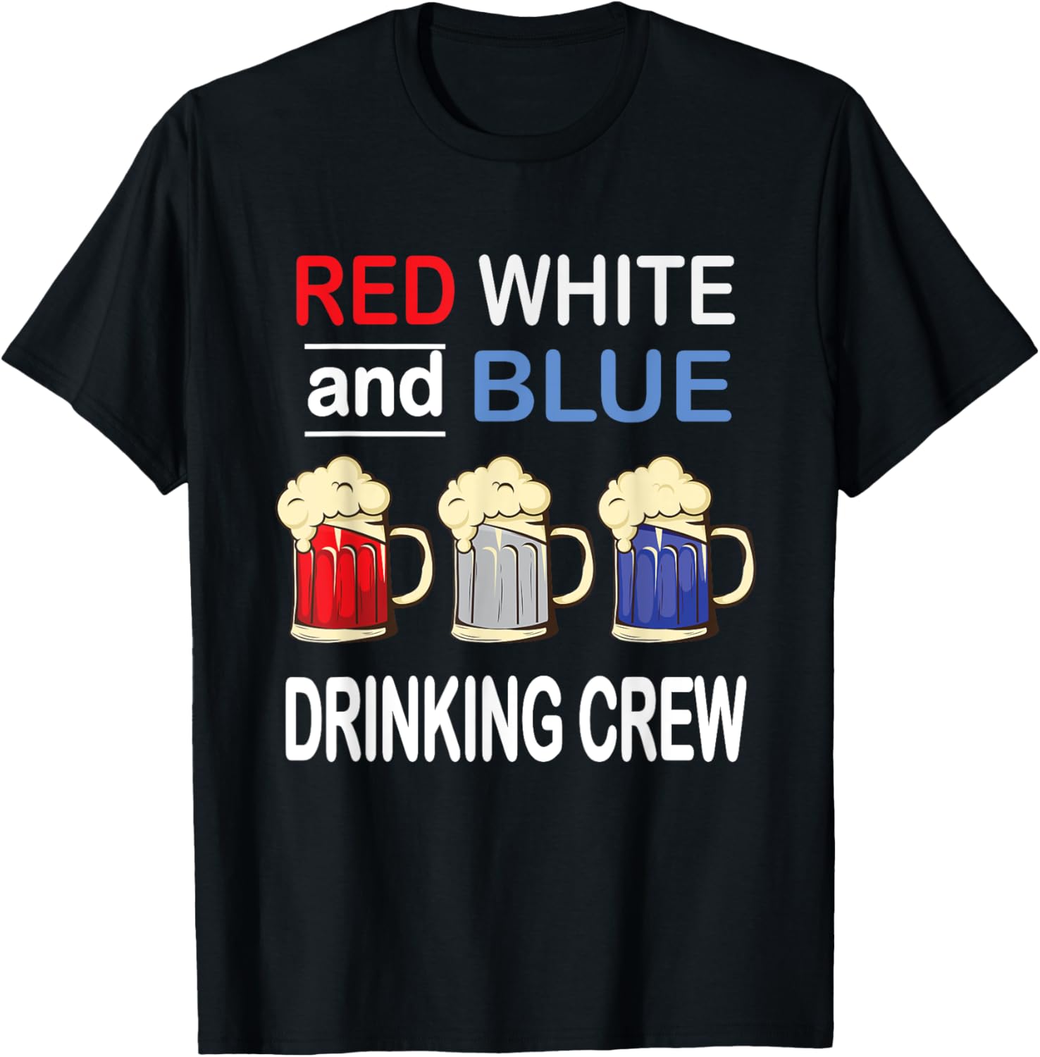 Drinking Crew 4th Of July Independence Day Beer T-Shirt - T-Shirt | Black