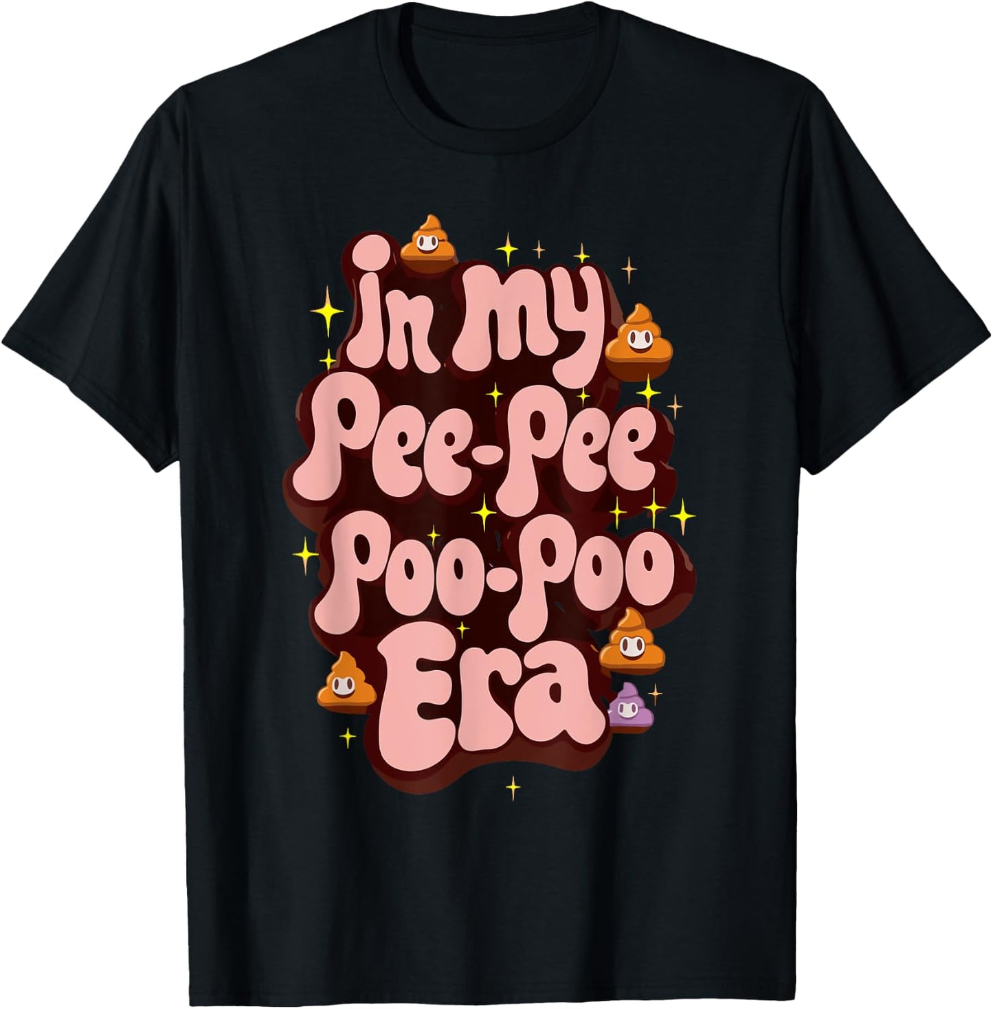 in My Pee Pee Poo Poo Era Funny Groovy Toddler Kids Joke Pun T-Shirt - T-Shirt | Black