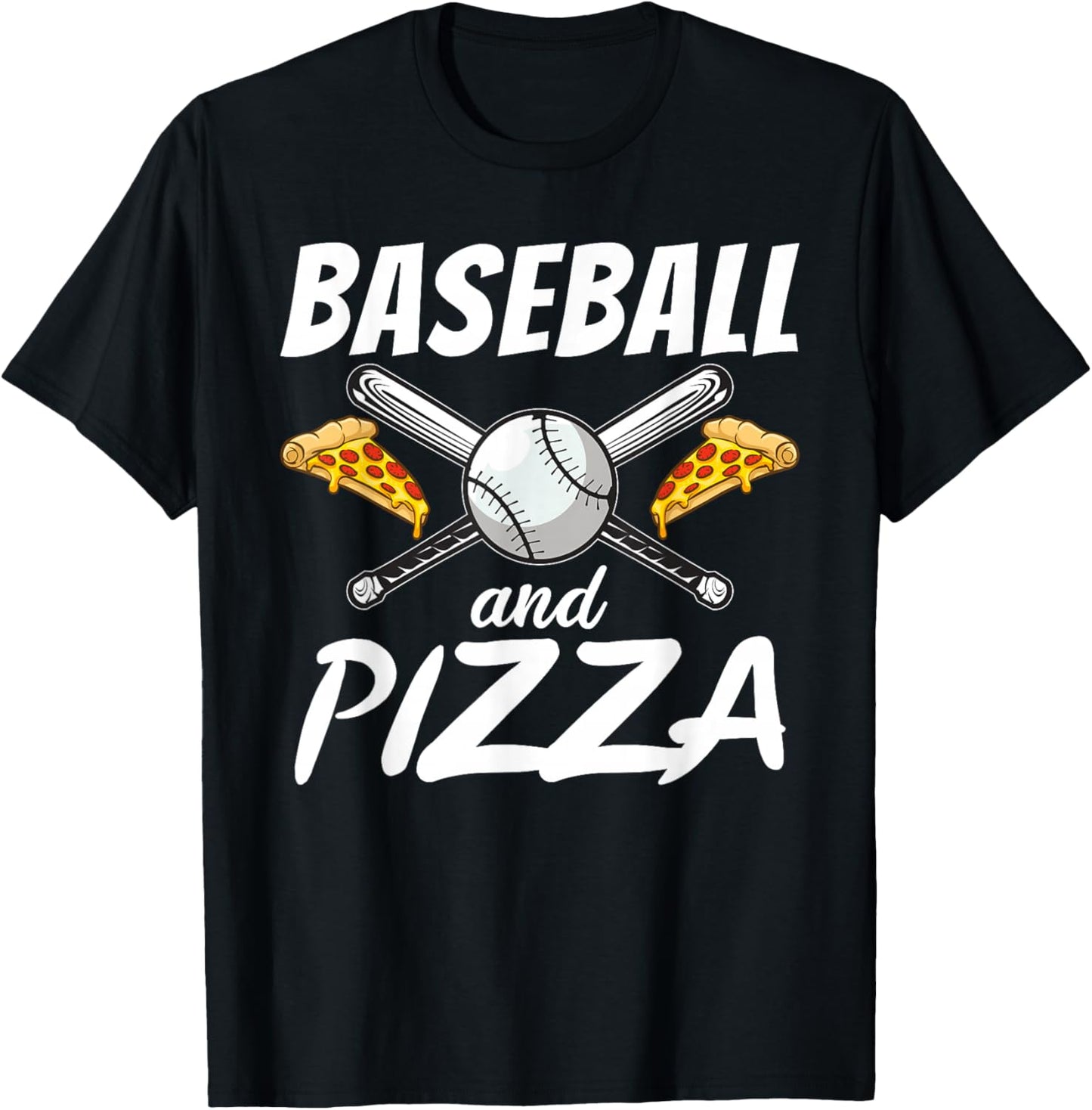 Baseball and Pizza Snack Pizzalove Pizza T-Shirt - T-Shirt | Black