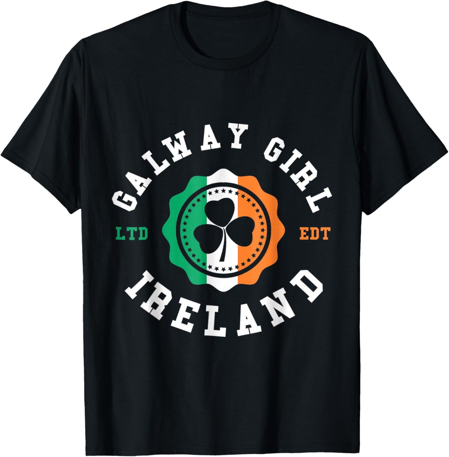 Funny Galway Girl Ireland Shamrock Irish Pride T-Shirt - T-Shirt | Black