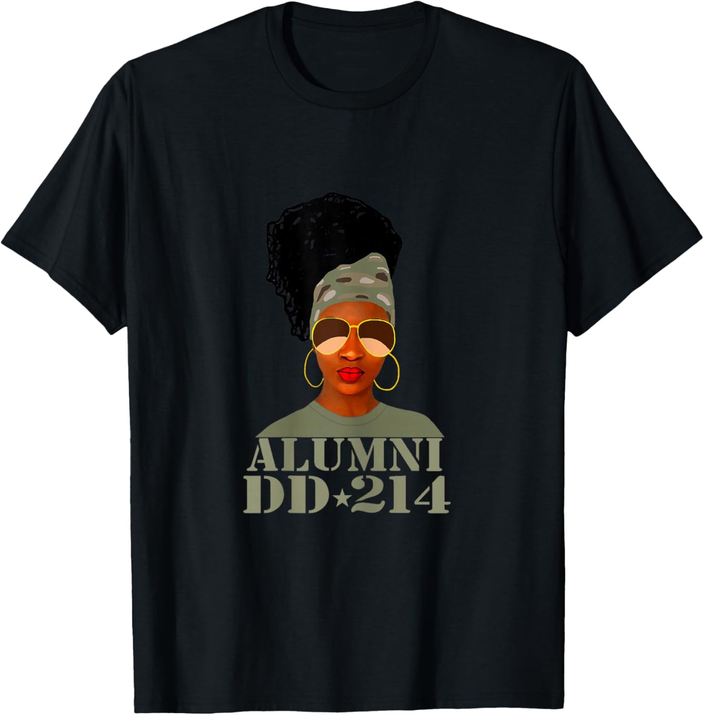 Alumni DD-214 African American Woman Veterans Day T-Shirt - T-Shirt | Black