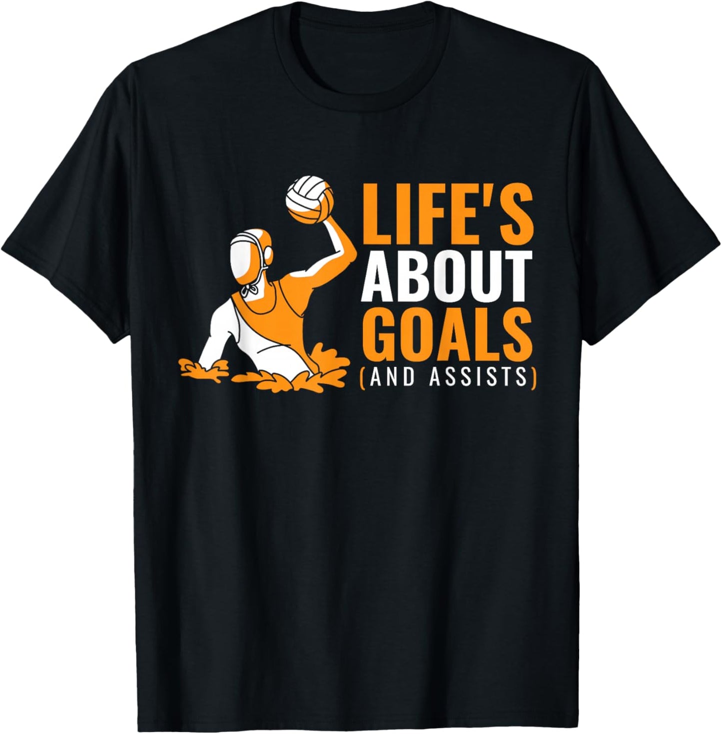 Men's Clothing Life's About Goals Quote Pun Boys Water Polo T-Shirt - T-Shirt | Black