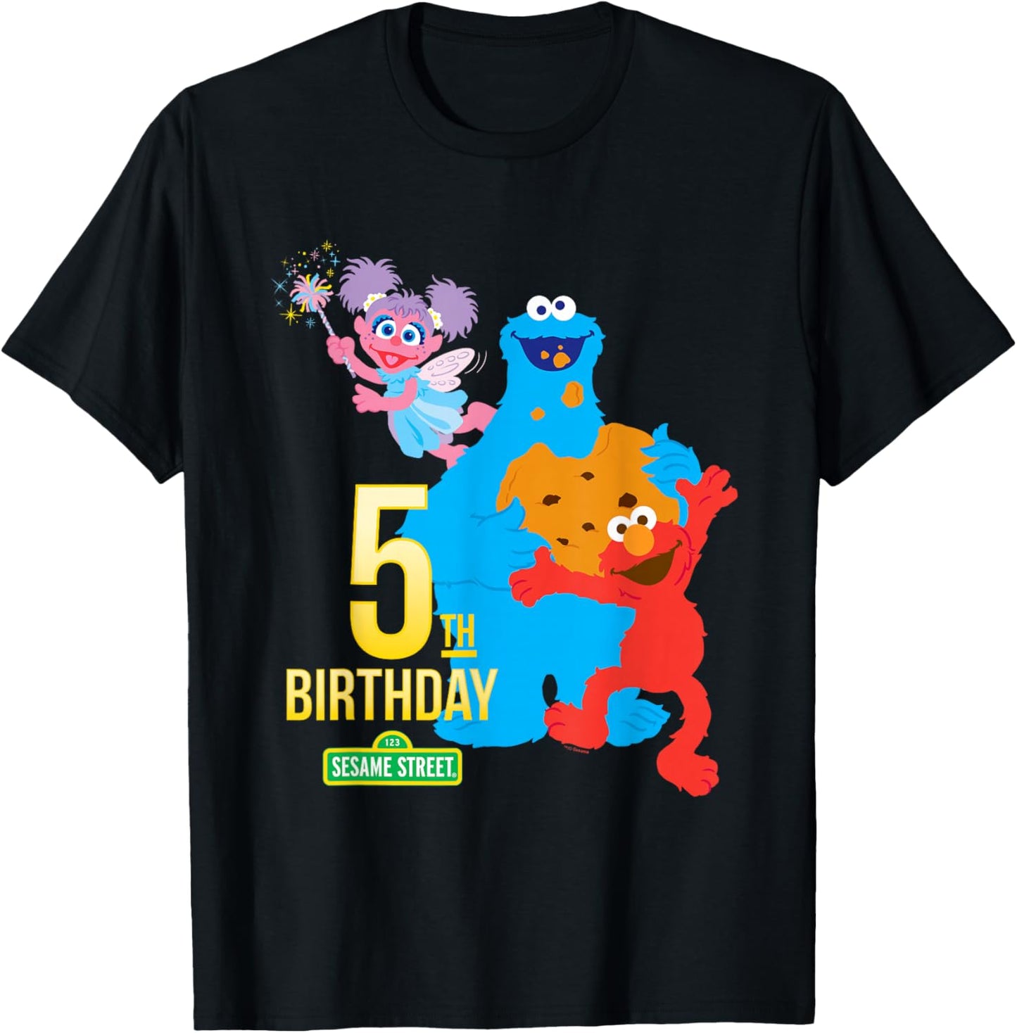 Sesame Street 5th Birthday T-Shirt - T-Shirt | Black