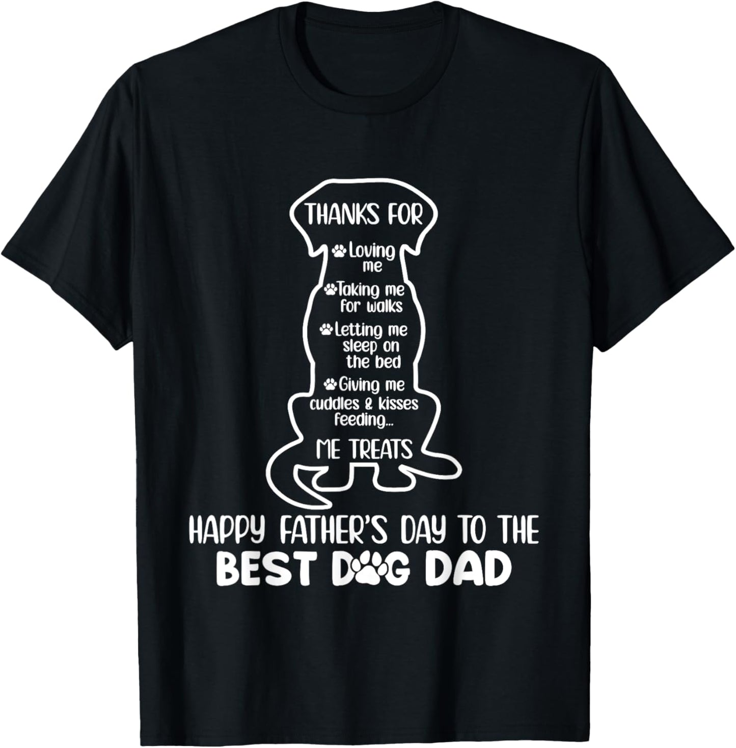 Happy Fathers Day To The Best Dog Dad Funny Dog Dad T-Shirt - T-Shirt | Black