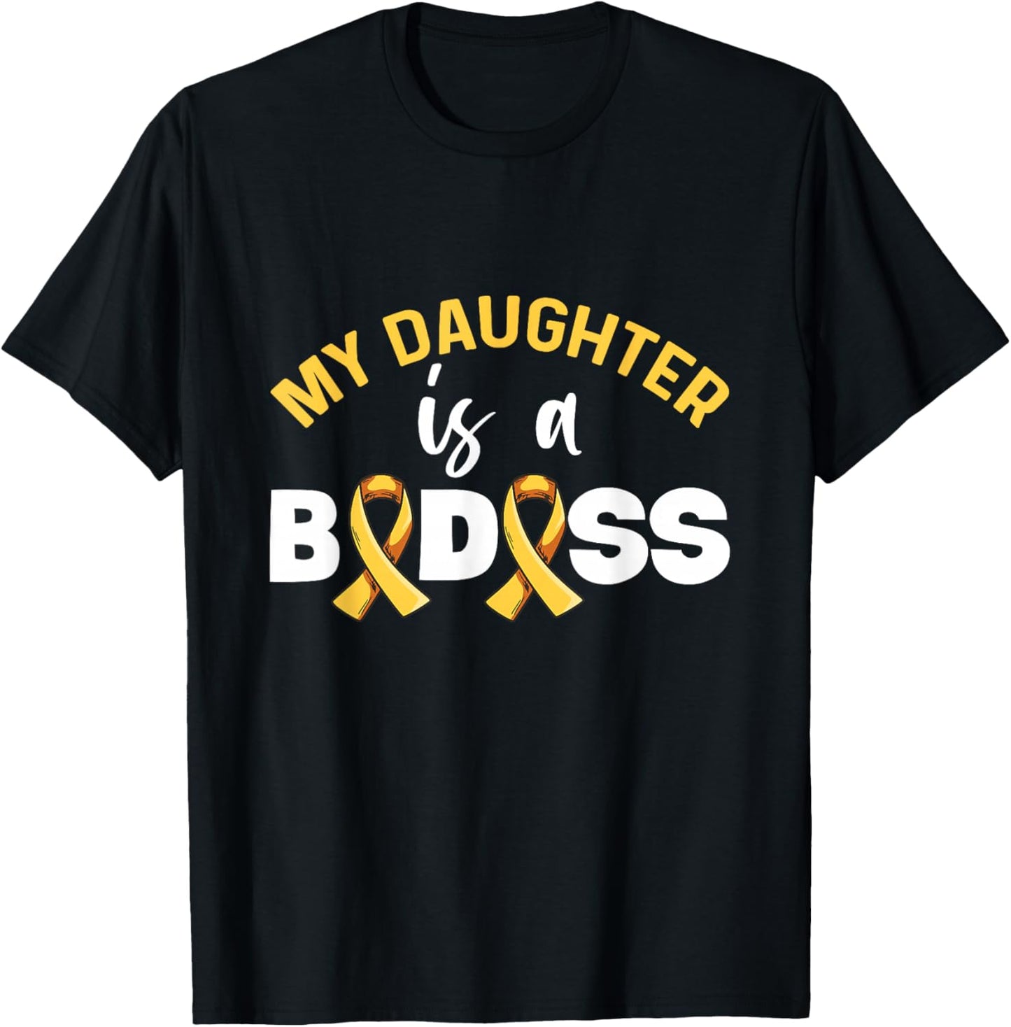 Childhood Cancer Awareness Design for a Dad of a Warrior T-Shirt - T-Shirt | Black