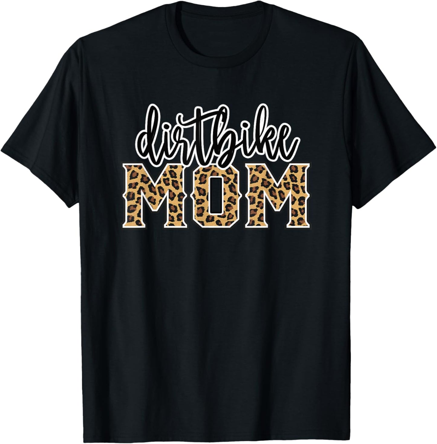 Dirt Bike Mom Women's Leopard MOM Motocross Moto Dirt Bike T-Shirt - T-Shirt | Black