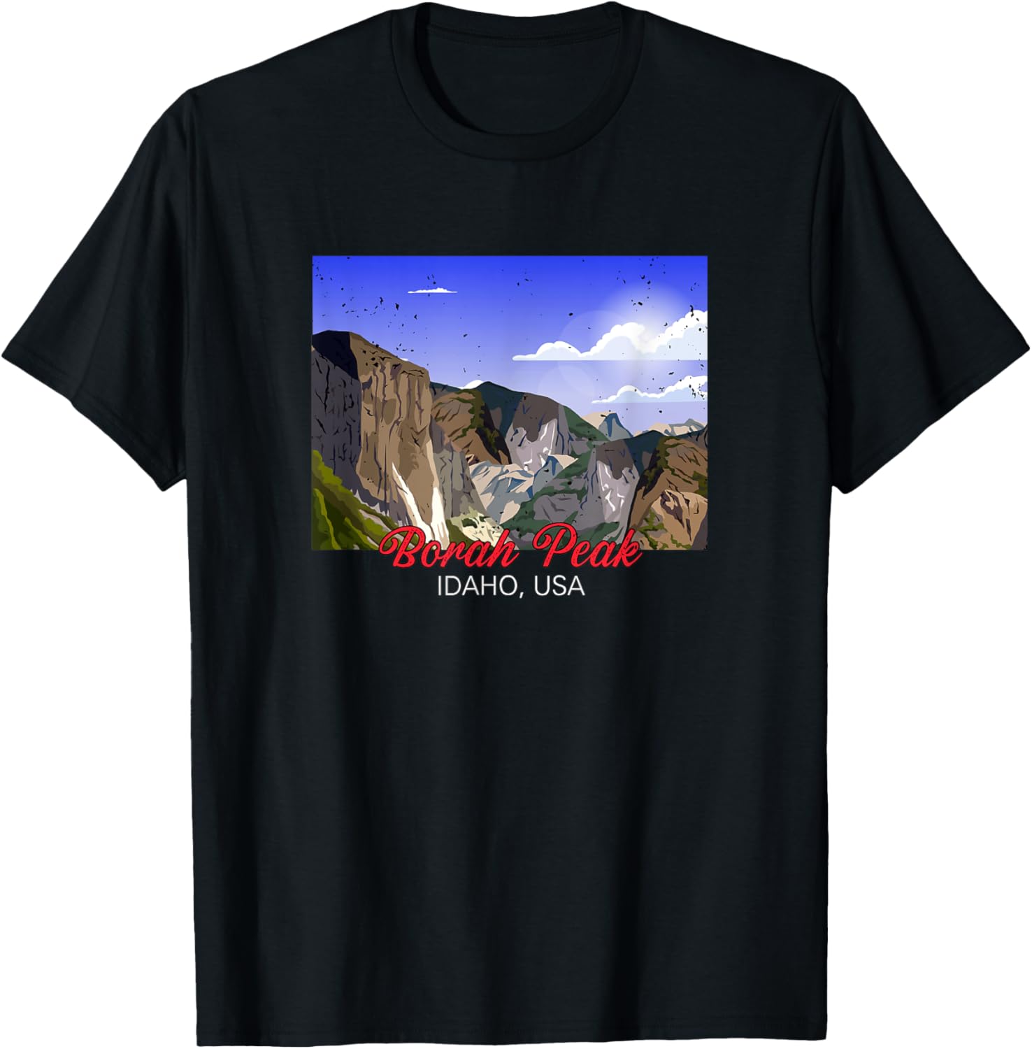 Mount Borah Peak in Idaho T-Shirt - T-Shirt | Black