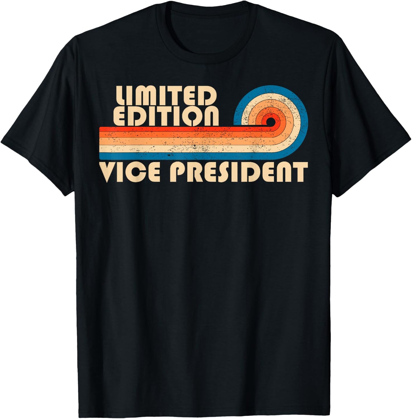 Vice President Retro 70s 80s Sunset Stripe T-Shirt - T-Shirt | Black