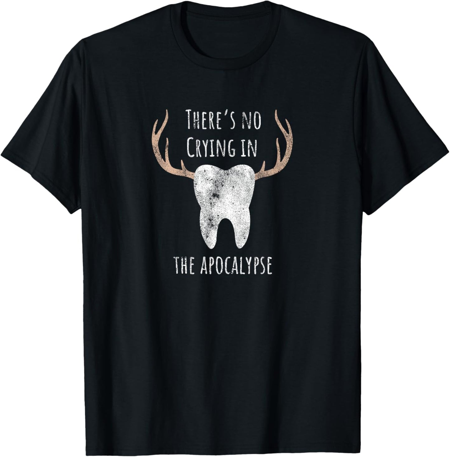 There's No Crying in the Apocalypse Funny Sweet Tooth Antler T-Shirt - T-Shirt | Black