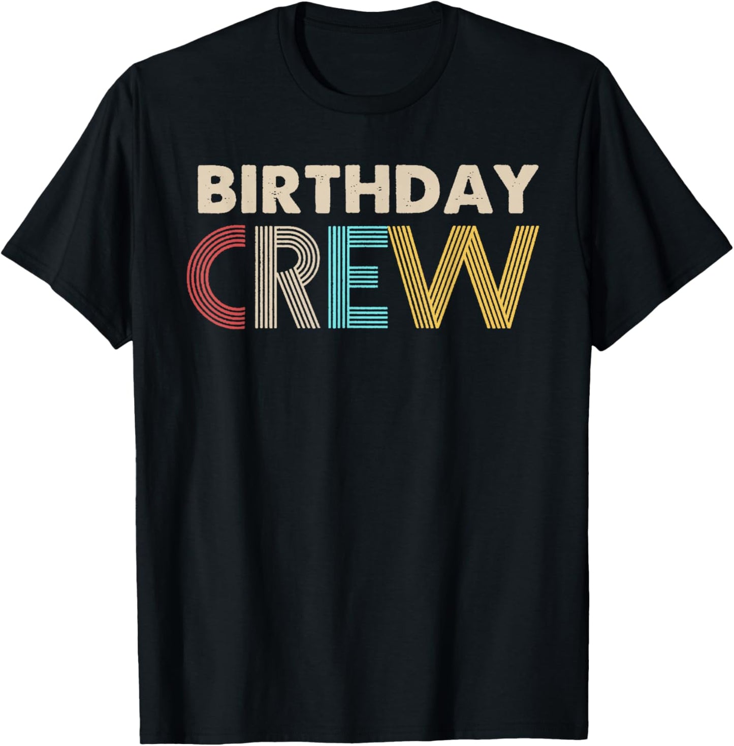 Vintage Birthday Crew Party Family Matching Outfits T-Shirt - T-Shirt | Black