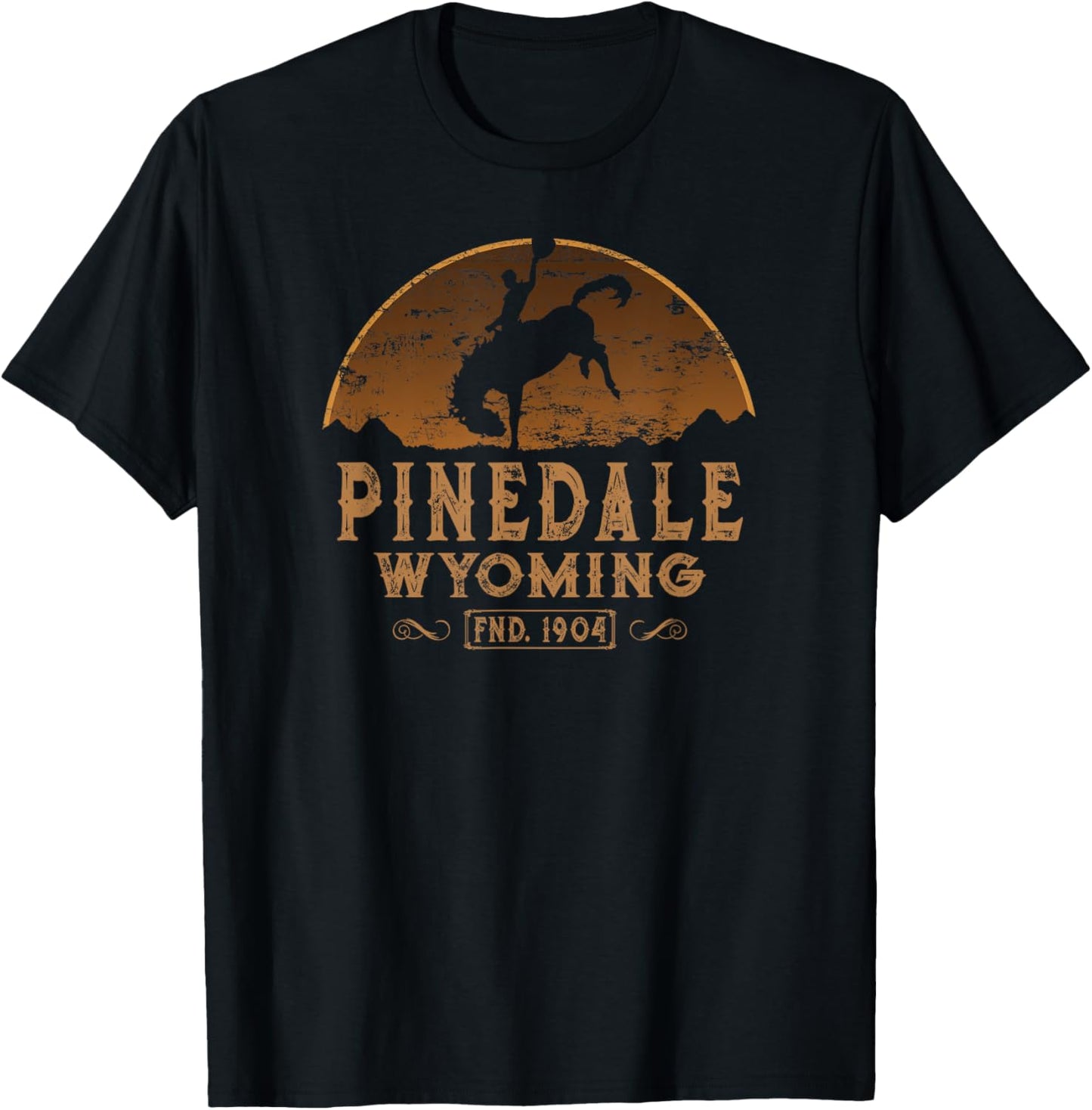Pinedale Wyoming WY Wild West Rodeo Cowboy T-Shirt - T-Shirt | Black