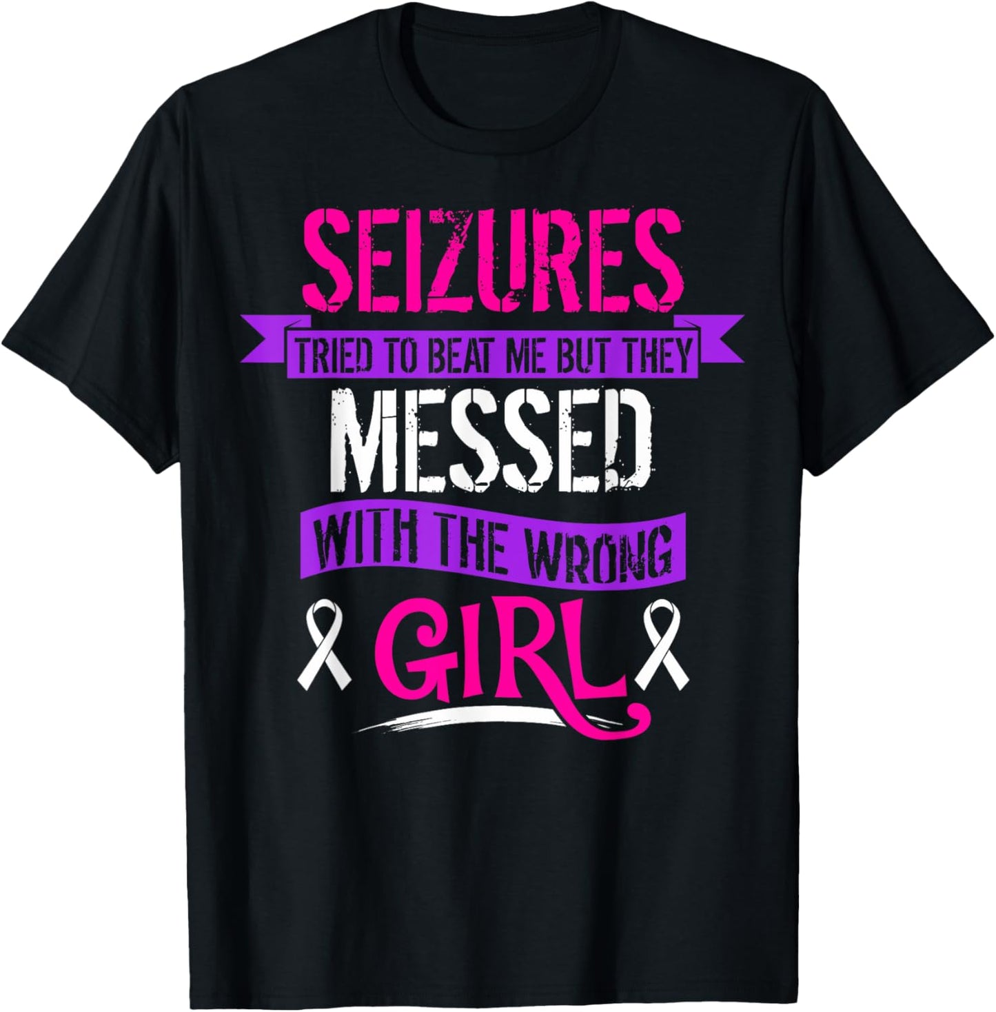 Seizure Epilepsy Awareness Seizures Tried To Beat T-Shirt - T-Shirt | Black