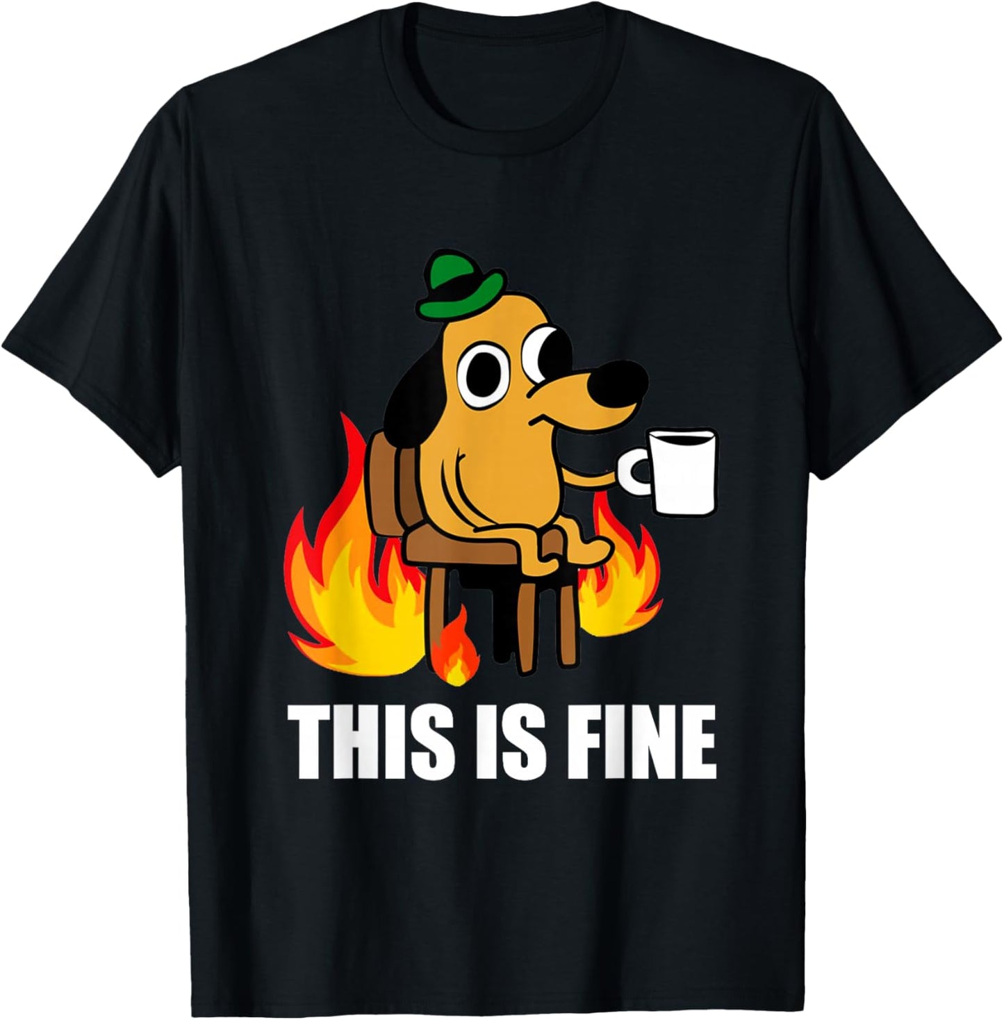 This is Fine Dog Internet Meme Burning San Francisco T-Shirt - T-Shirt | Black