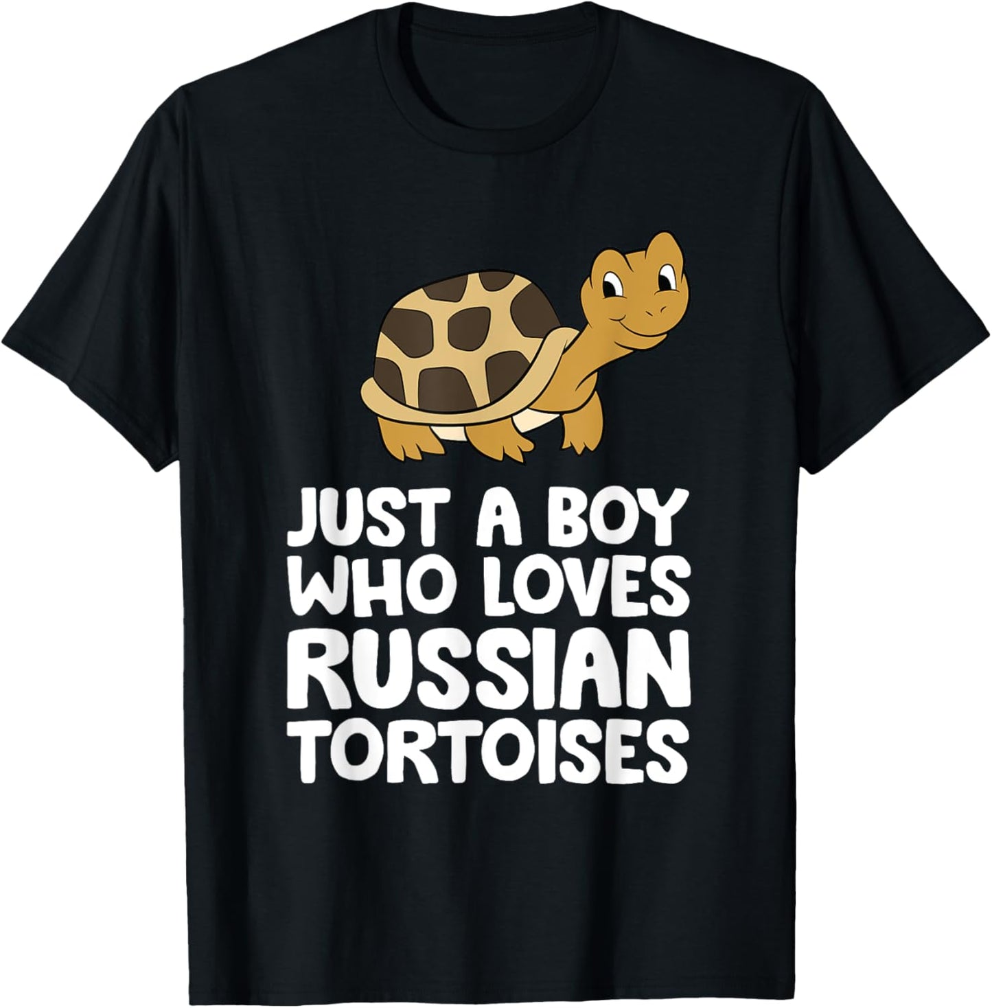 Just a Boy Who Loves Russian Tortoises T-Shirt - T-Shirt | Black