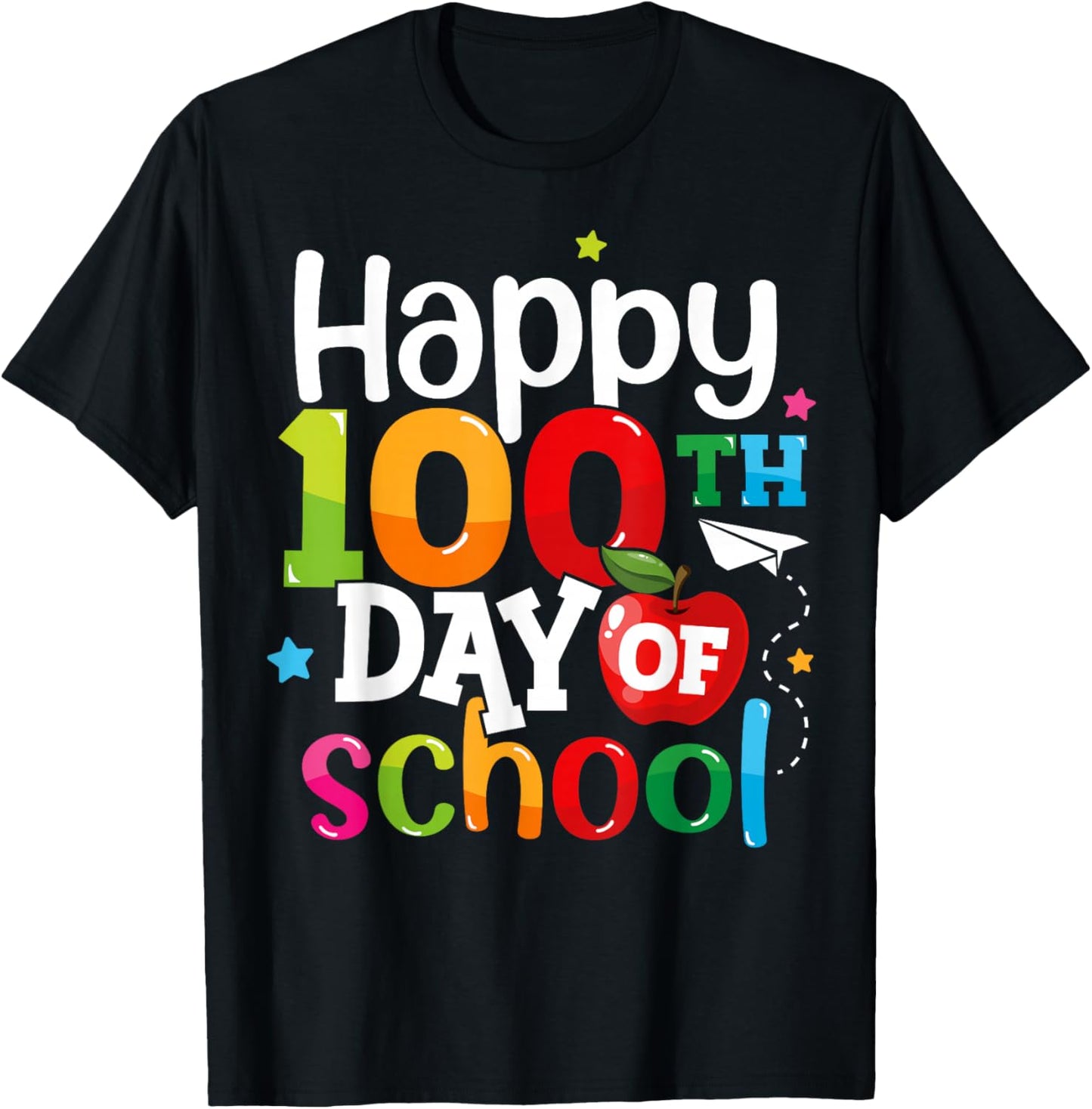 100 Days of School Teachers Kids Girls Boys Happy 100th Day T-Shirt - T-Shirt | Black