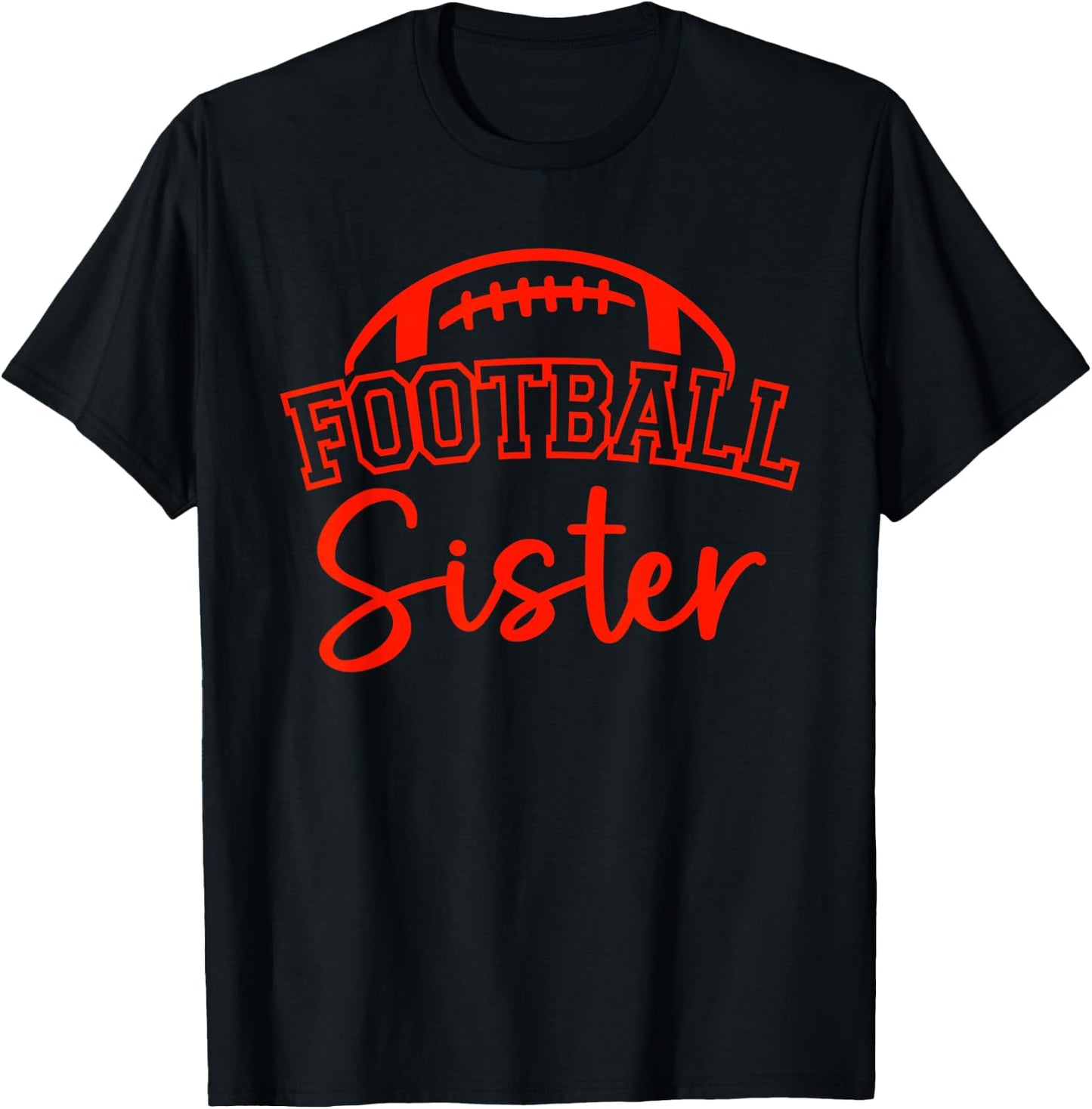 Football Sister Matching Family Football T-Shirt - T-Shirt | Black