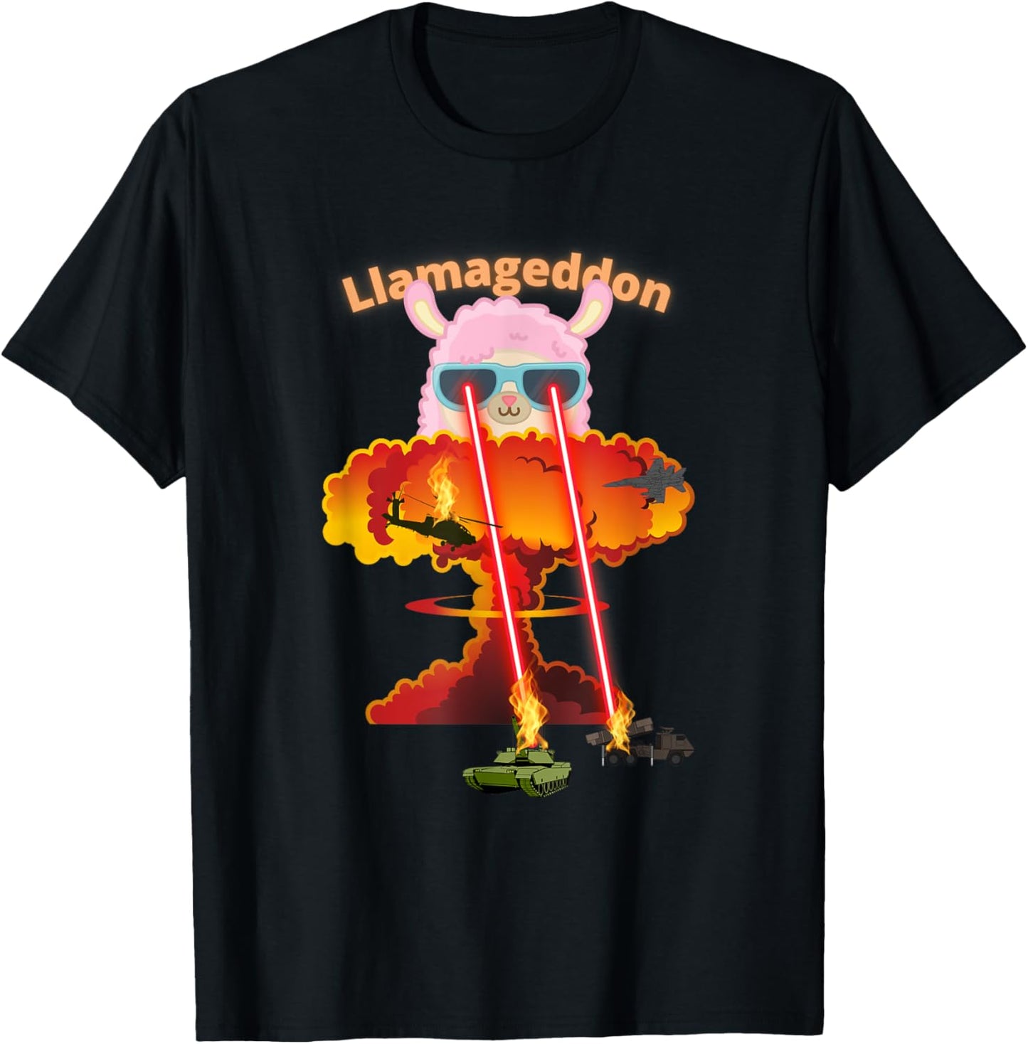 Funny Llamageddon Alpacalypse Weird Alpaca Llama Lovers T-Shirt - T-Shirt | Black