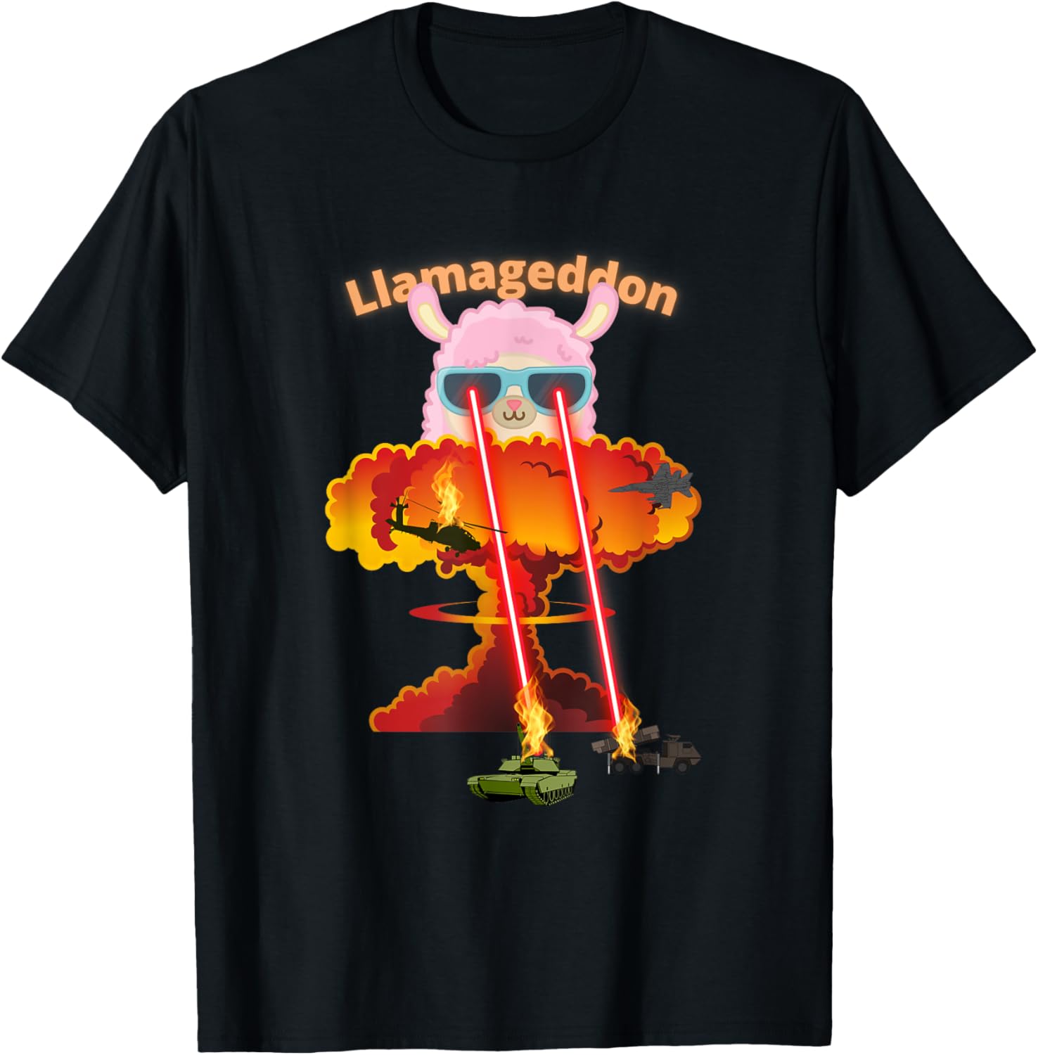 Funny Llamageddon Alpacalypse Weird Alpaca Llama Lovers T-Shirt - T-Shirt | Black