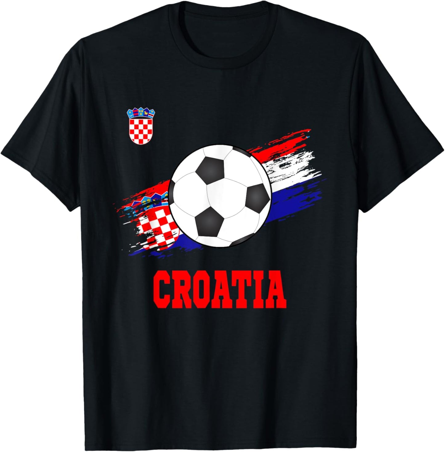 Croatia Soccer Croatian Football Croats Futbol T-Shirt - T-Shirt | Black