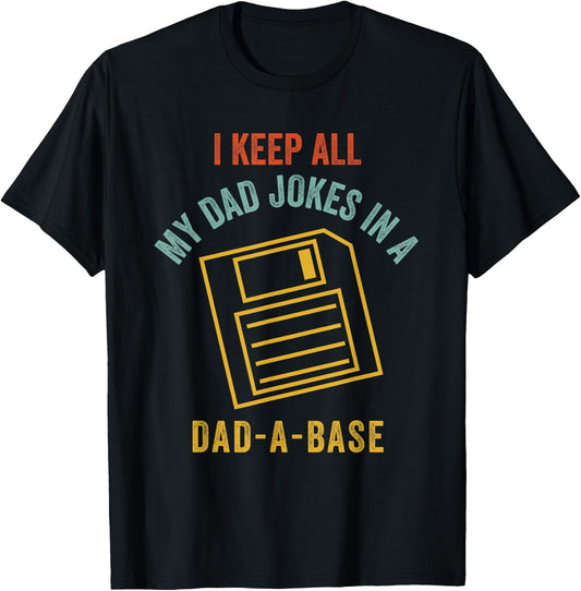 Vintage Dad A Base Jokes Funny Father's Day Sarcastic Outfit T-Shirt - T-Shirt | Black