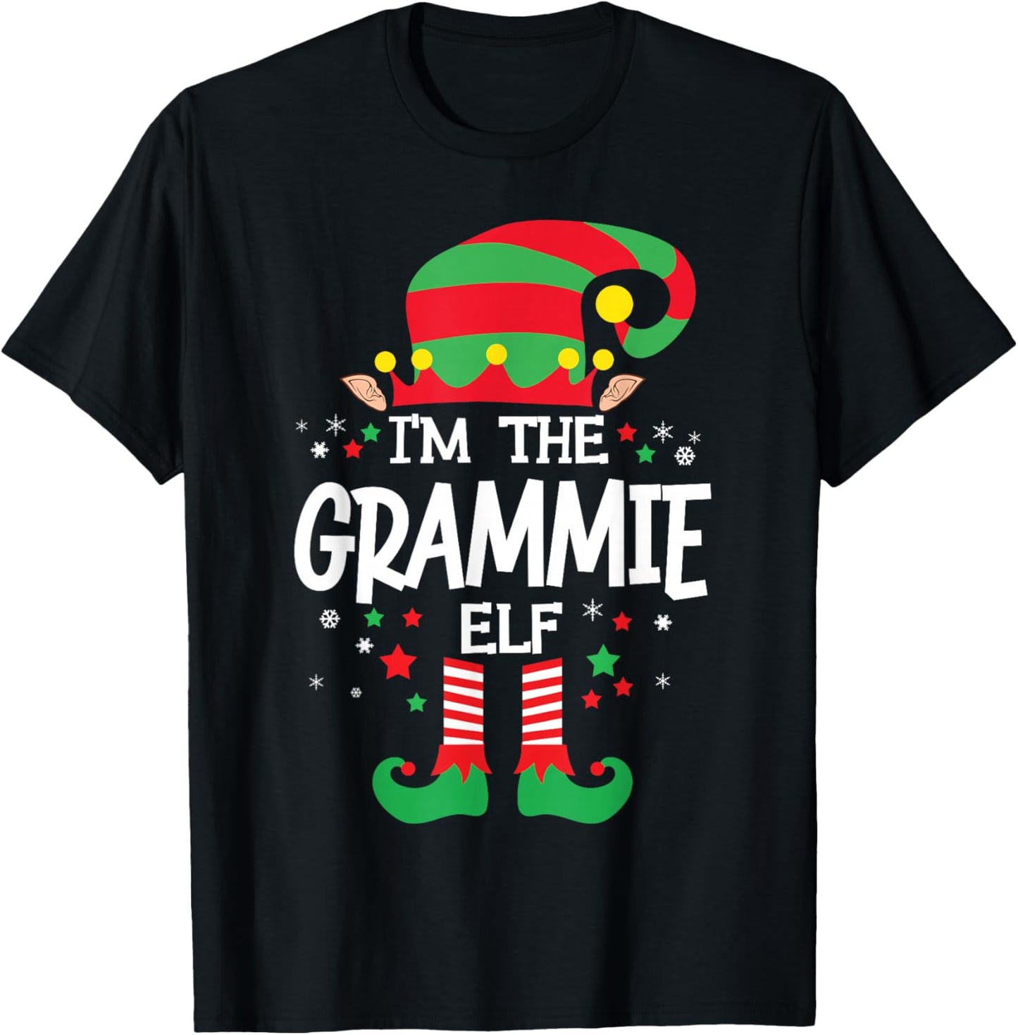 I'm the Grammie Elf Family Group Matching Christmas Pajama T-Shirt - T-Shirt | Black