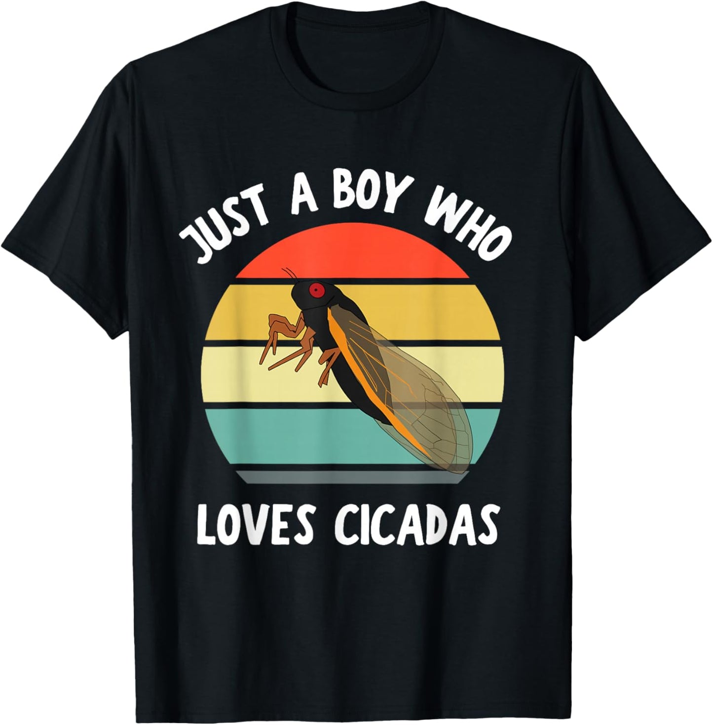 Just A Boy Who Loves Cicadas Future Entomologist Kids Boys T-Shirt - T-Shirt | Black