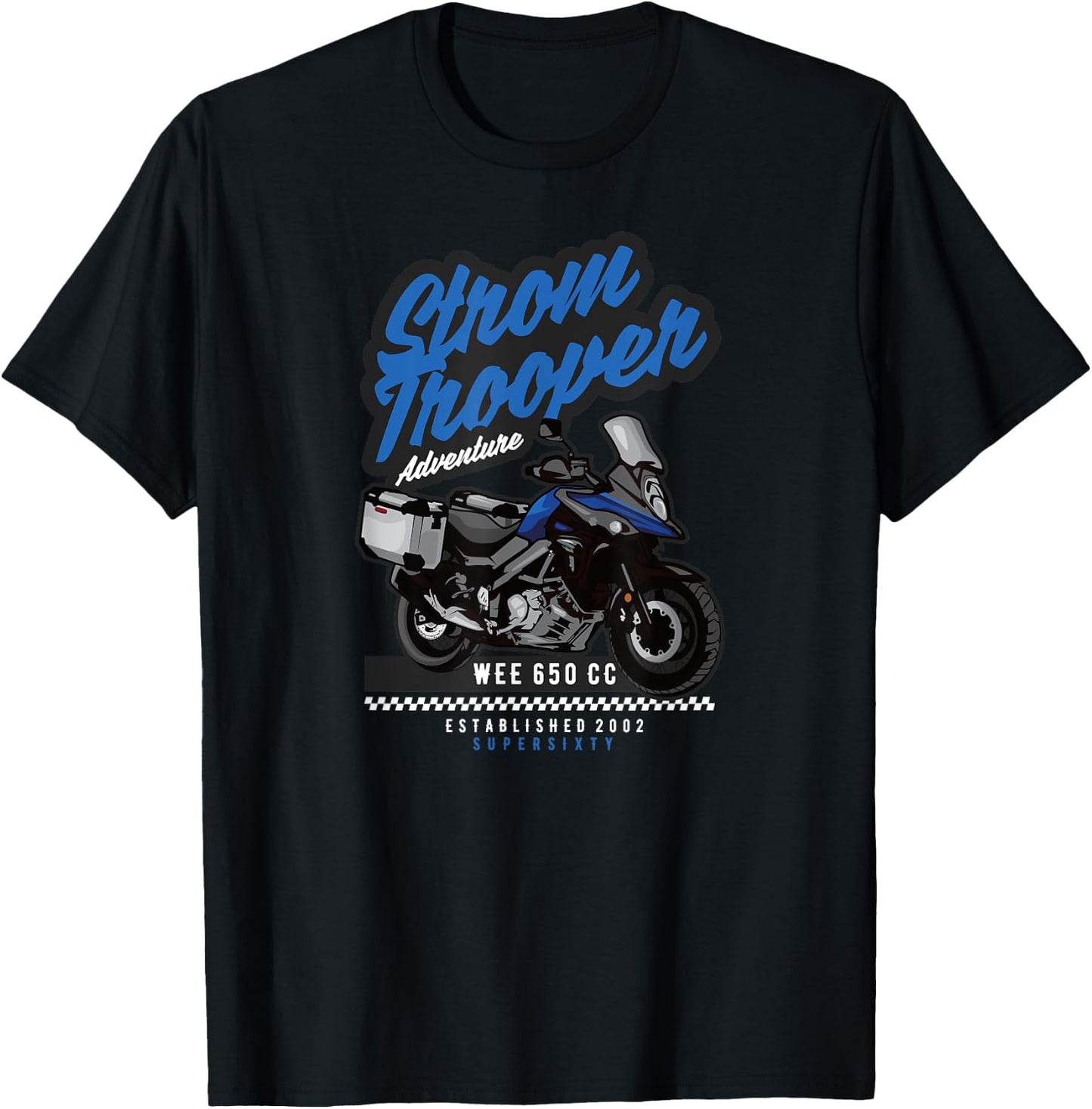 Strom Trooper Adventure Wee 650 Motorcycle Ride Design T-Shirt - T-Shirt | Black