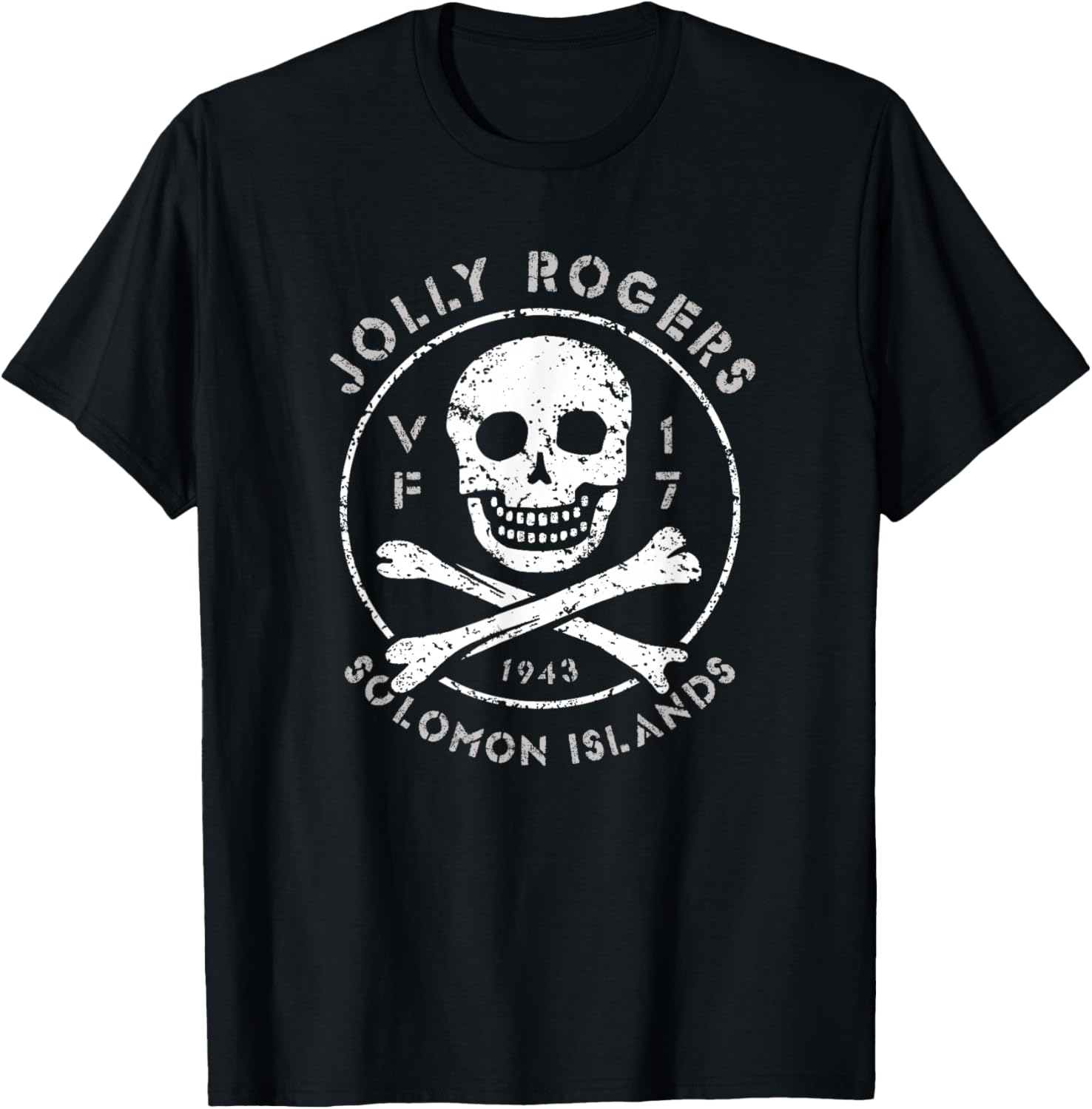 Jolly Rogers VF-17 Fighter Squadron | VF-61 F4U Corsair WW2 T-Shirt - T-Shirt | Black