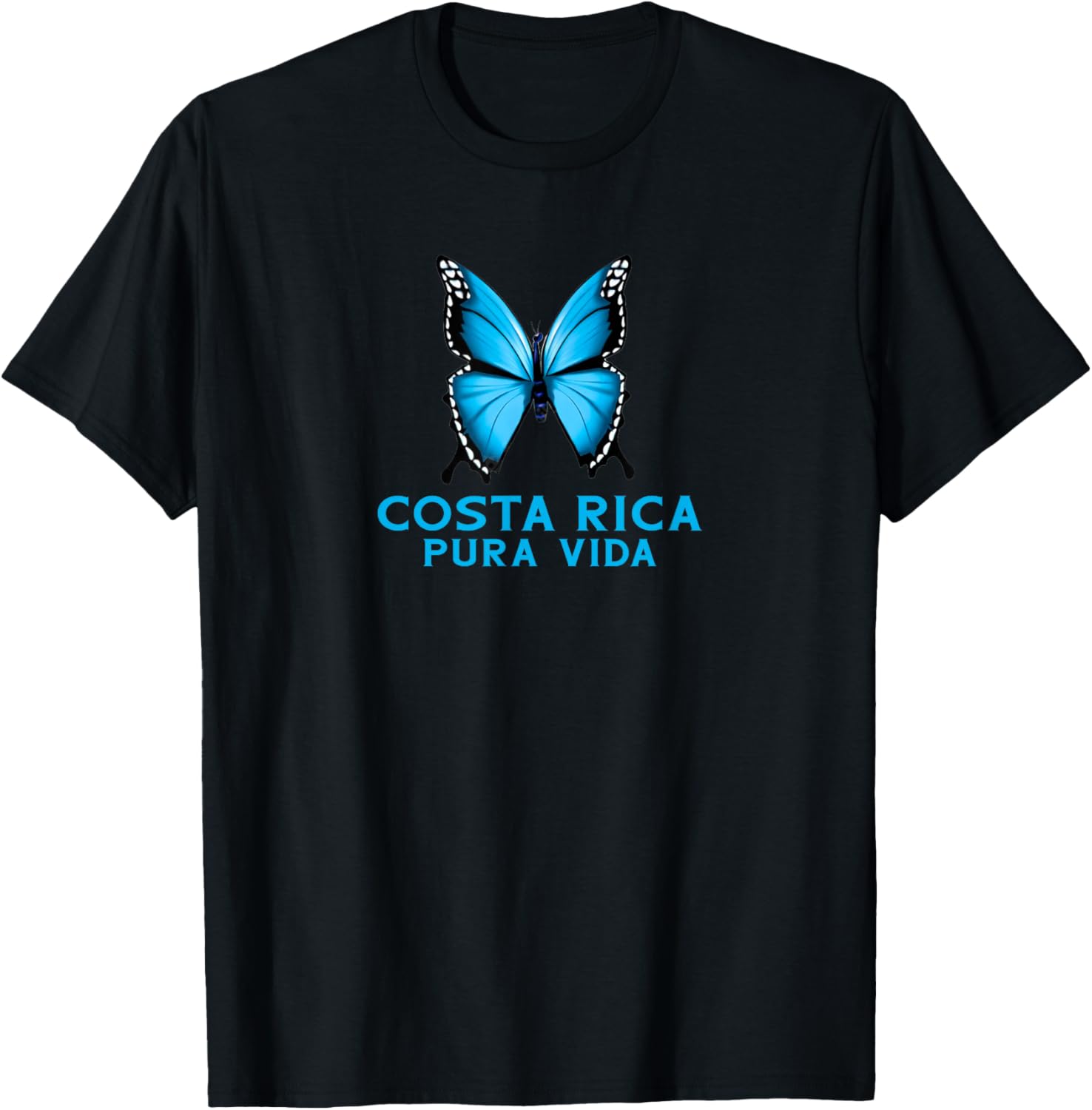 Blue Butterfly Costa Rica T-Shirt - T-Shirt | Black