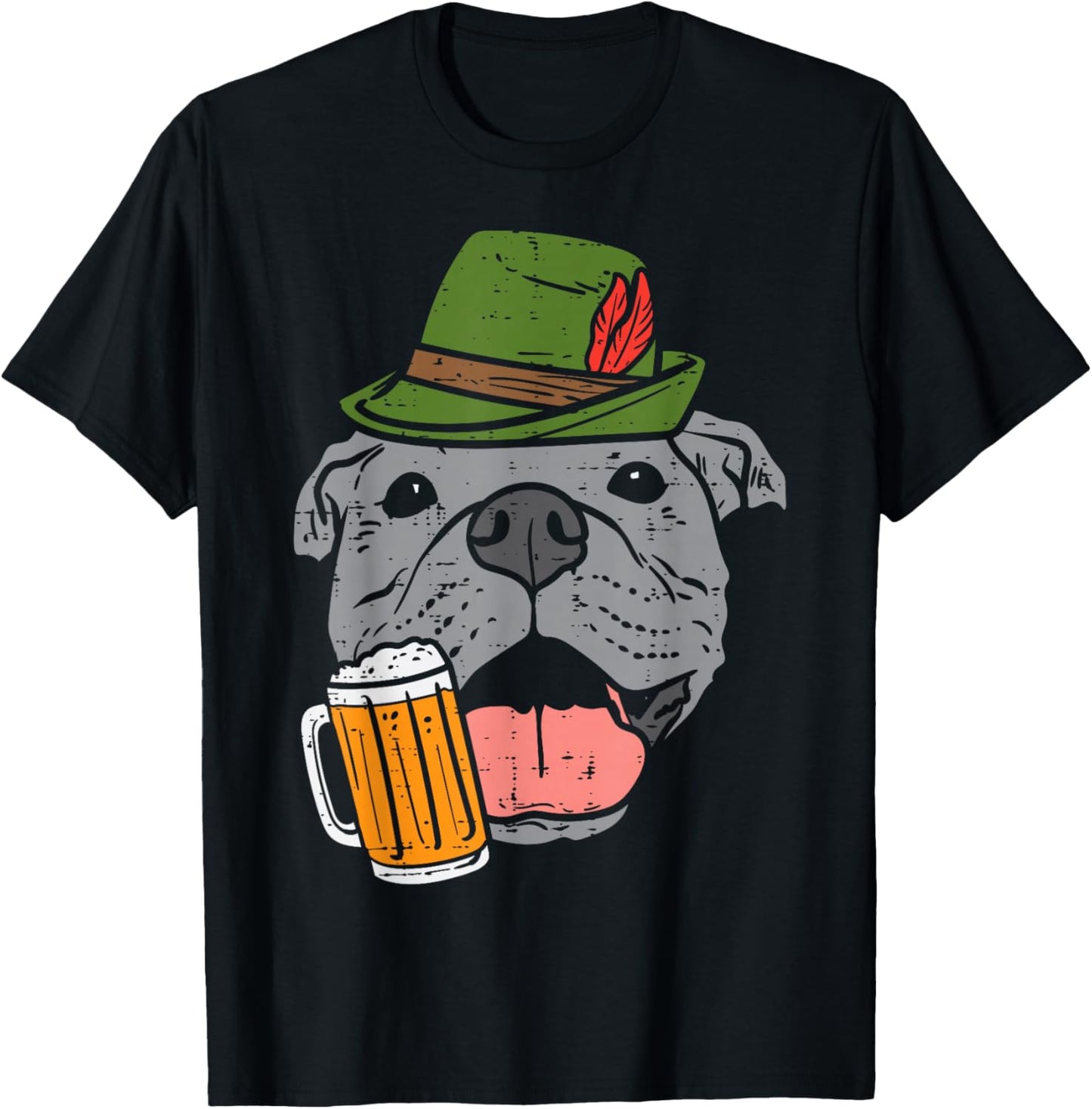 German Pitbull Oktoberfest Bavarian Dog Owner Men Women T-Shirt - T-Shirt | Black