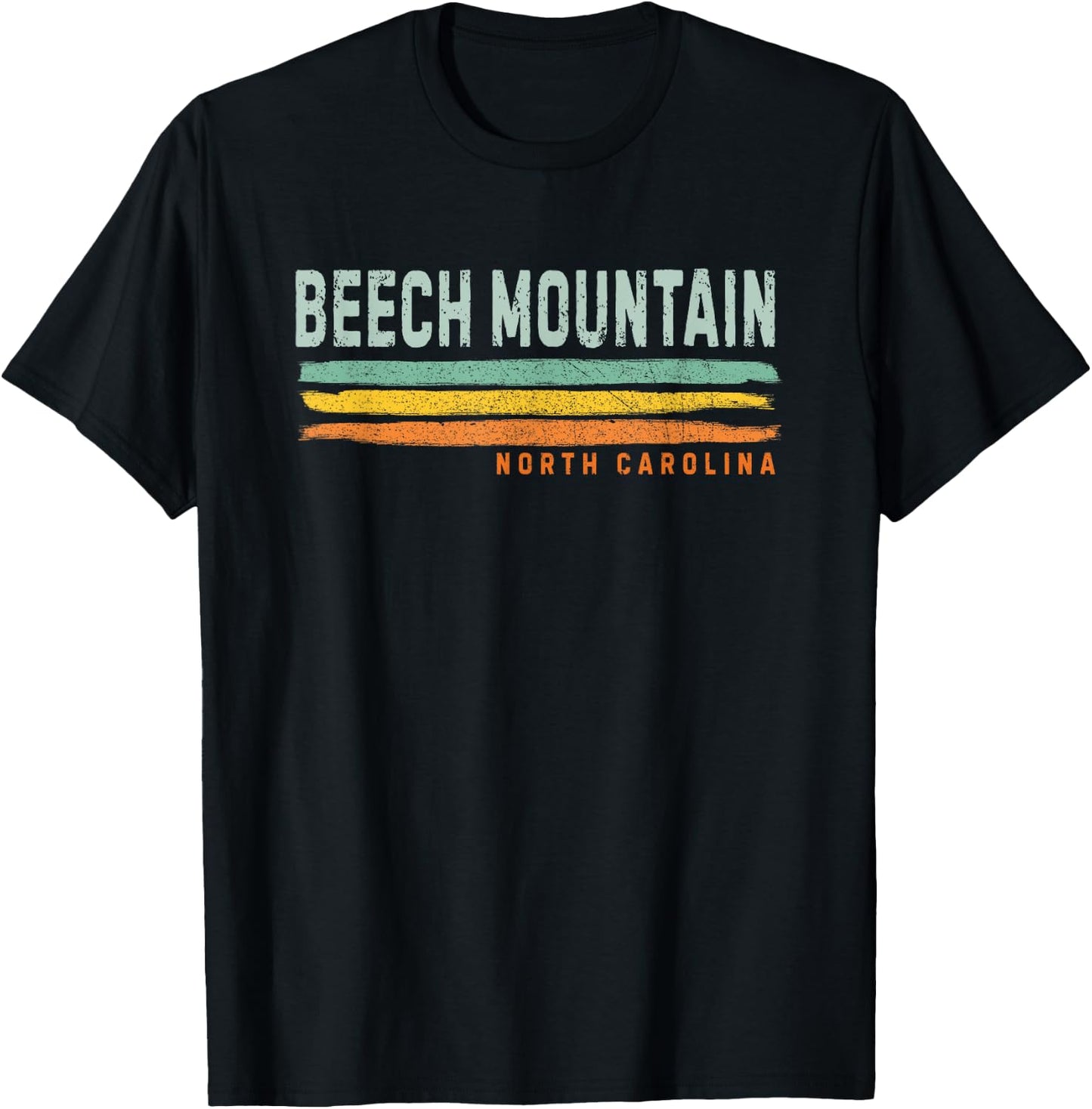 Vintage Stripes Beech Mountain NC T-Shirt - T-Shirt | Black