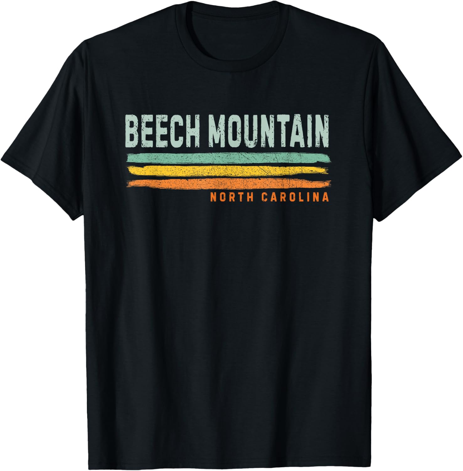 Vintage Stripes Beech Mountain NC T-Shirt - T-Shirt | Black