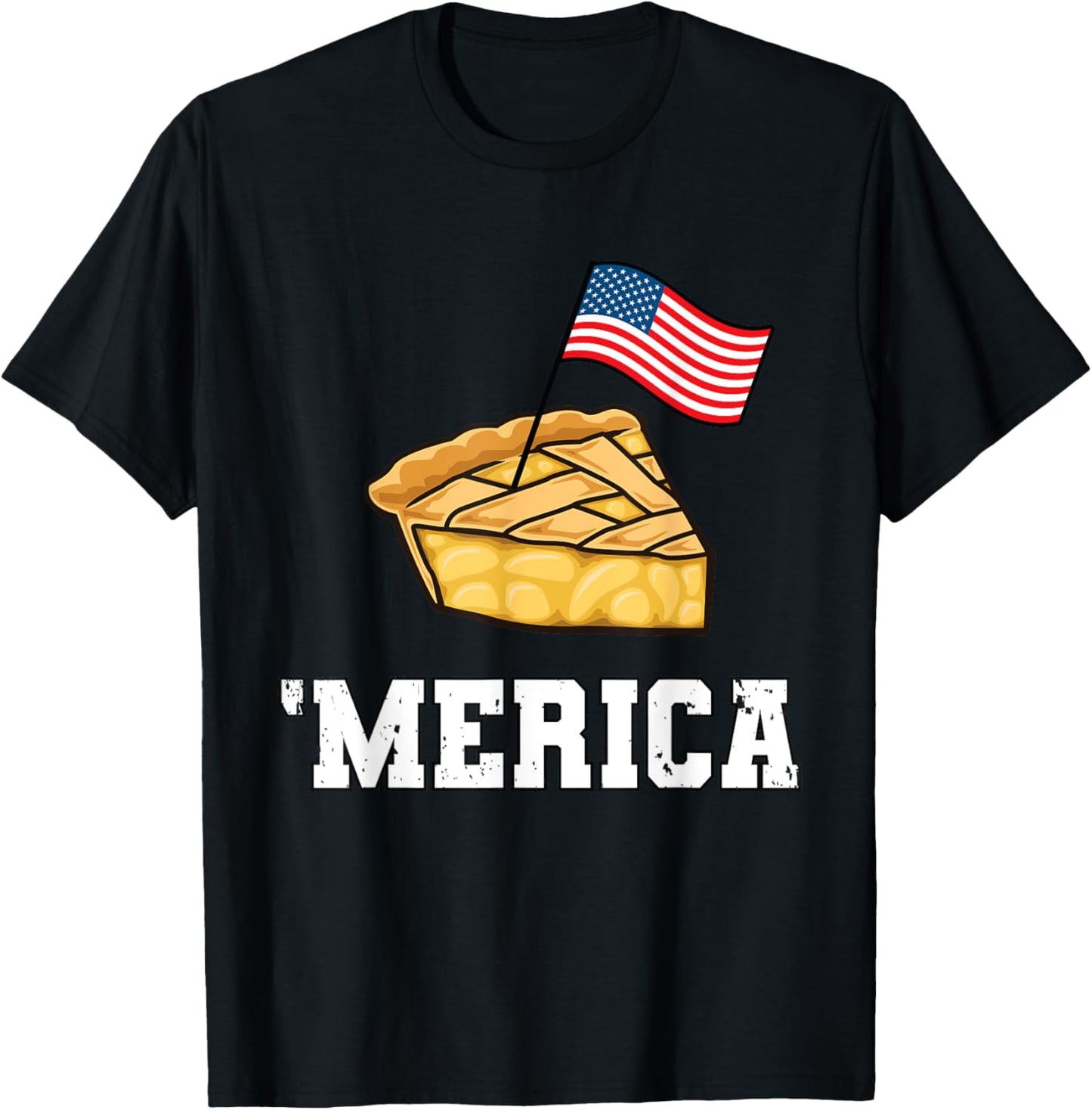 American Flag Shirt USA Apple Pie Merica 4th of July T-Shirt - T-Shirt | Black