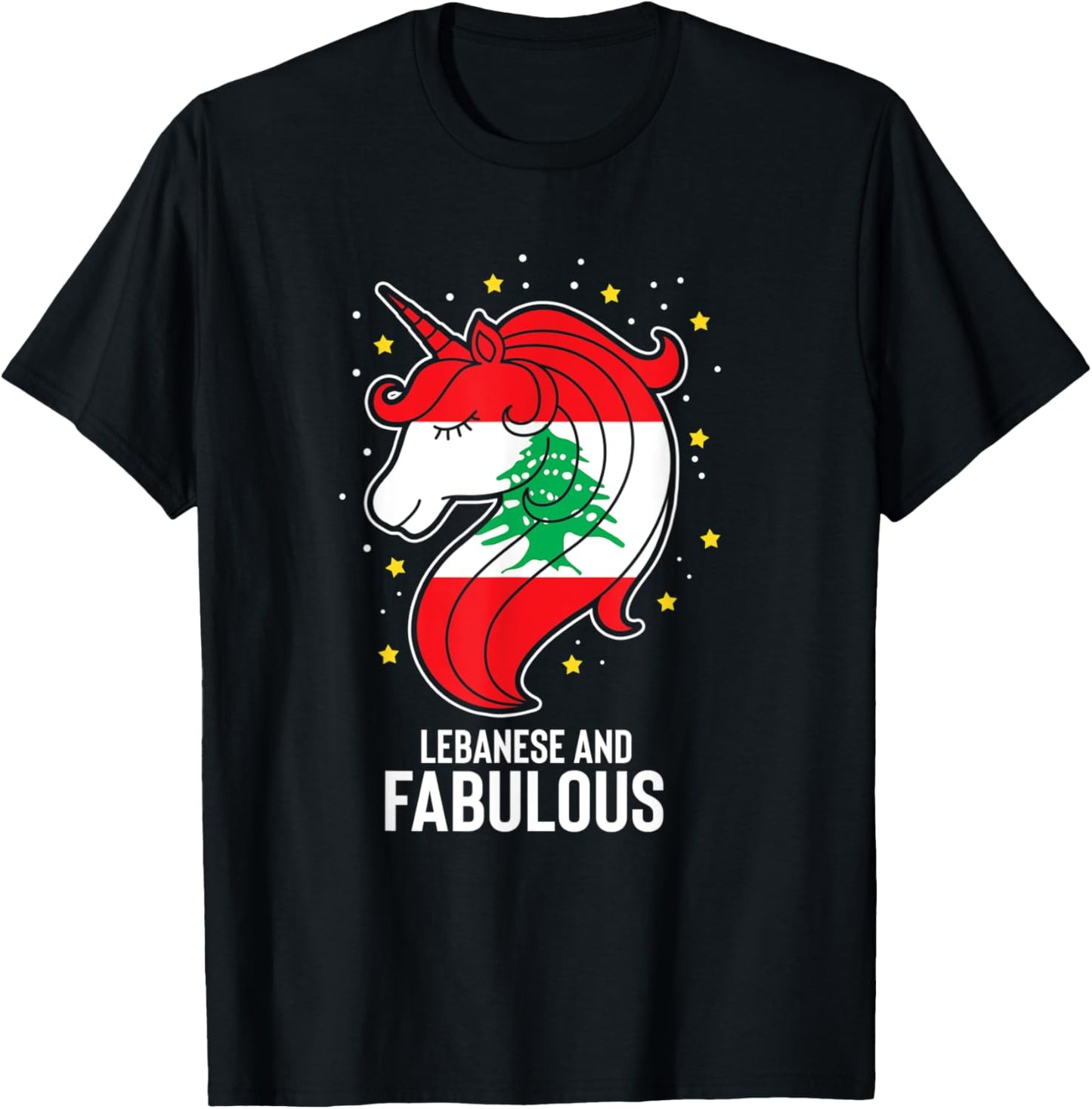 Humorous Lebanese Cute Magical Horse Funny T-Shirt - T-Shirt | Black