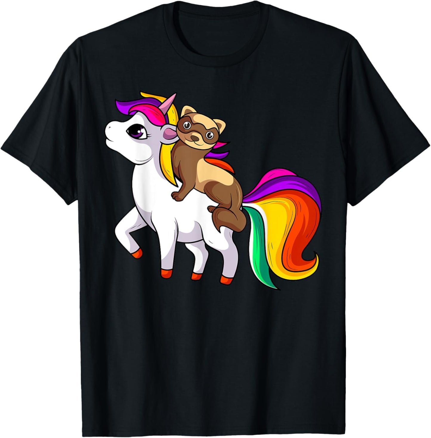 Ferret Unicorn Animal Lover T-Shirt - T-Shirt | Black